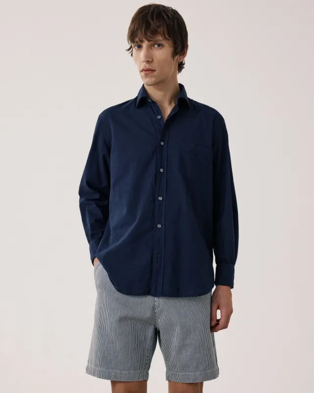Chemise Homme en Voile de Coton Bleu Marine Paul sold by Hartford