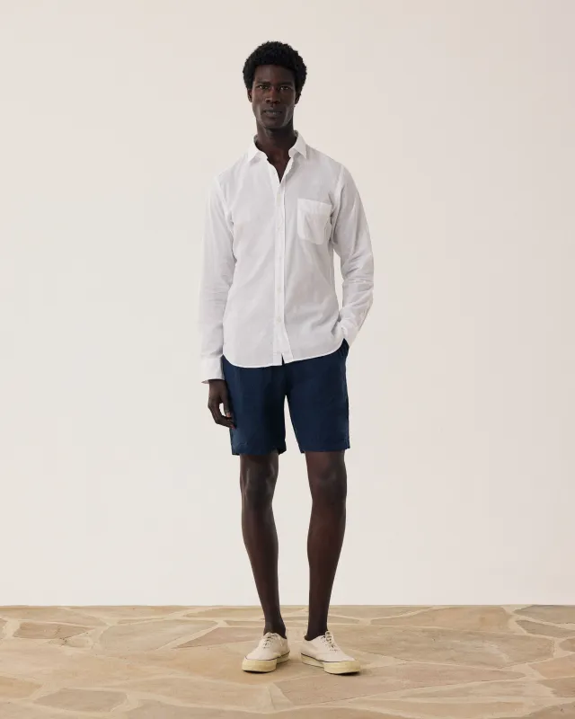 Short Homme en Lin Bleu Marine Joggy sold by Hartford