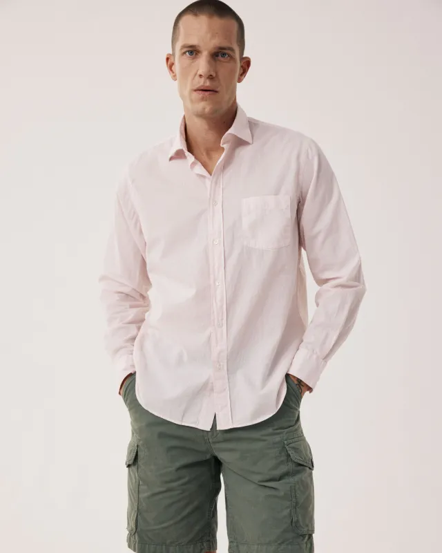 Chemise Homme en Voile de Coton Rose Pâle Paul sold by Hartford