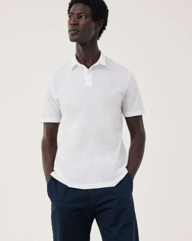 Polo Homme en Jersey de Coton Léger Blanc Light Polo sold by Hartford