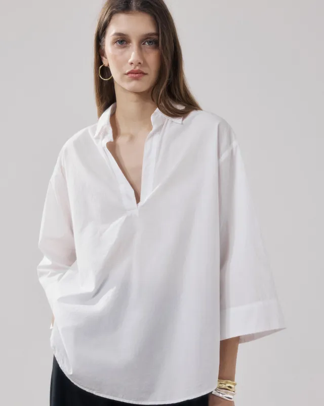 Blouse Femme en Popeline Blanc Cola made by Hartford