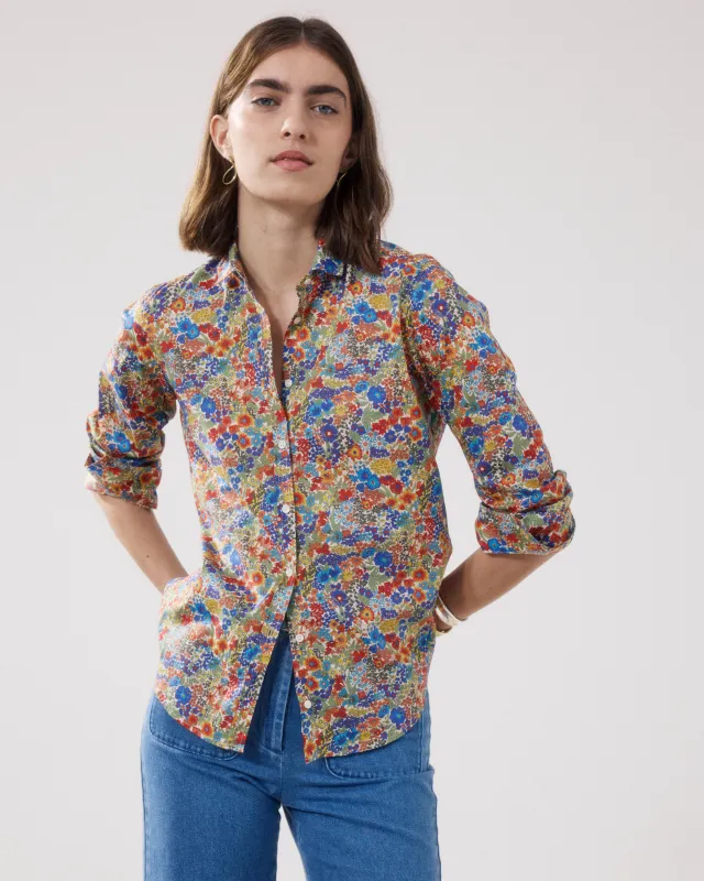 Chemise Femme en Coton Imprimé Liberty Multicouleur Corazon sold by Hartford