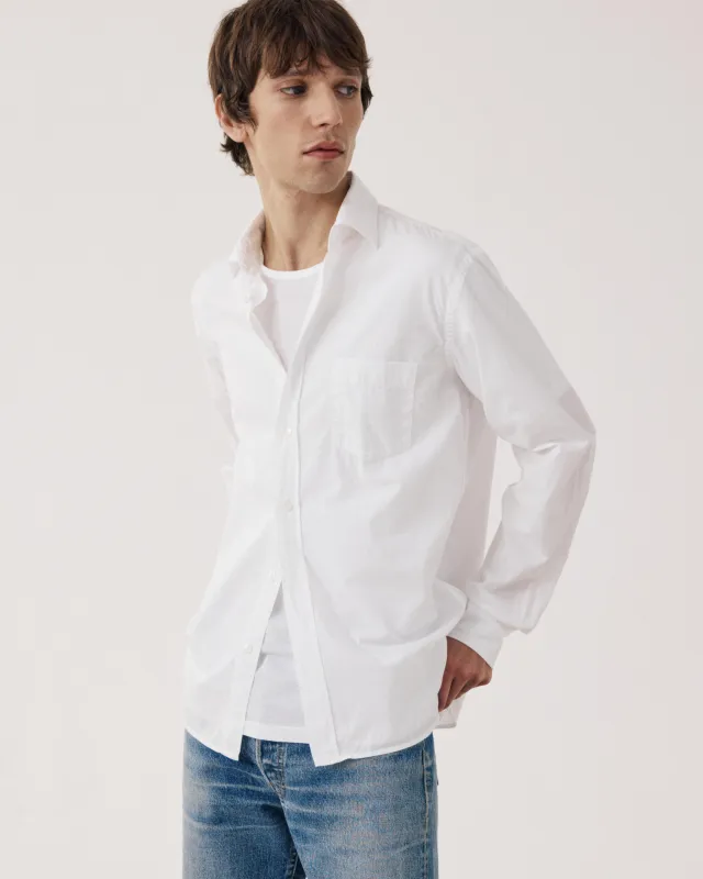Chemise Homme en Gabardine de Coton Blanc Paul sold by Hartford