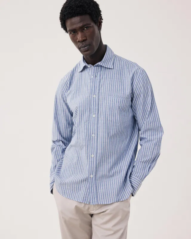 Chemise Homme en Coton Rayé Bleu & Blanc Paul sold by Hartford