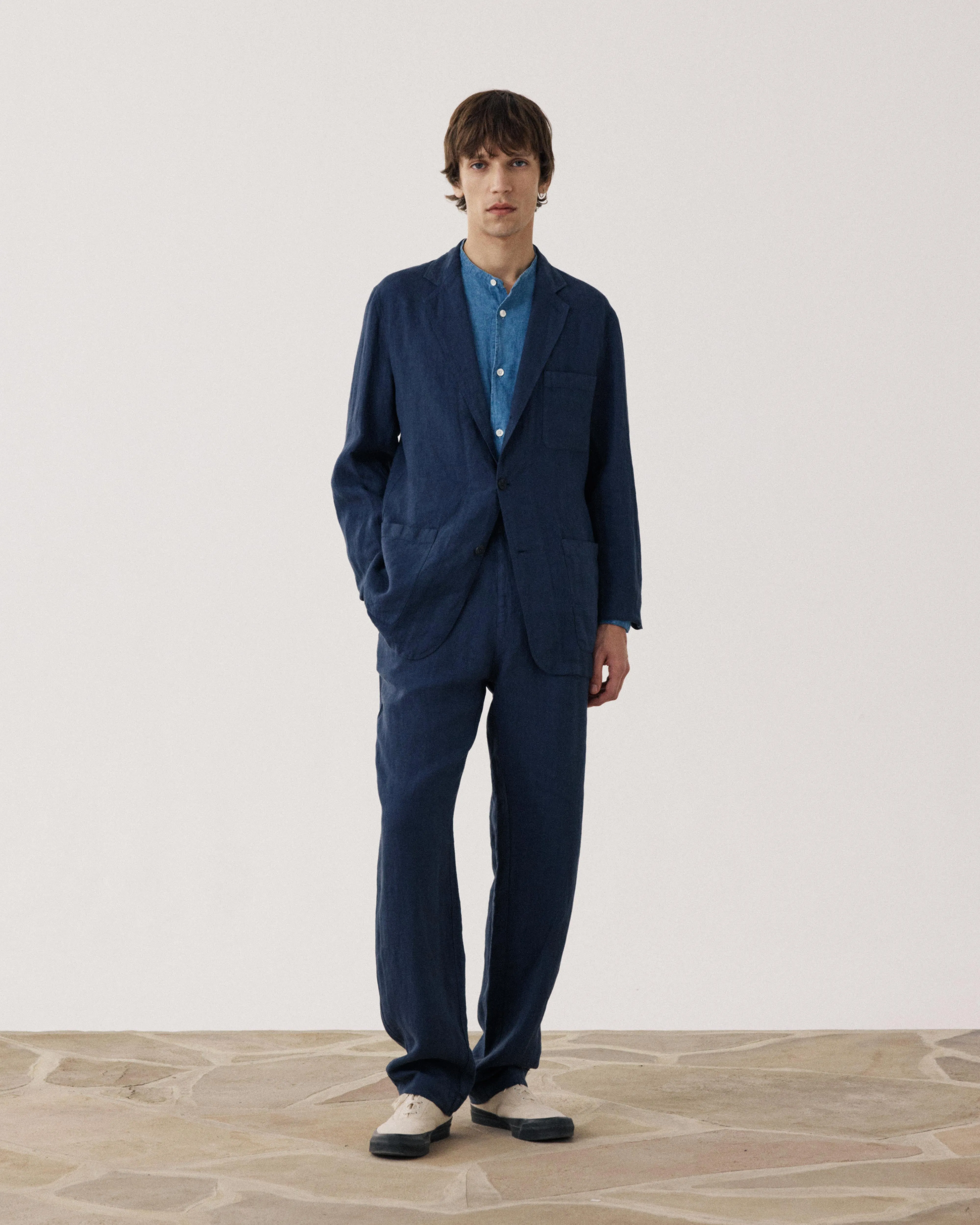 Veste Homme en Lin Bleu Marine Jobby sold by Hartford product image thumbnail 3