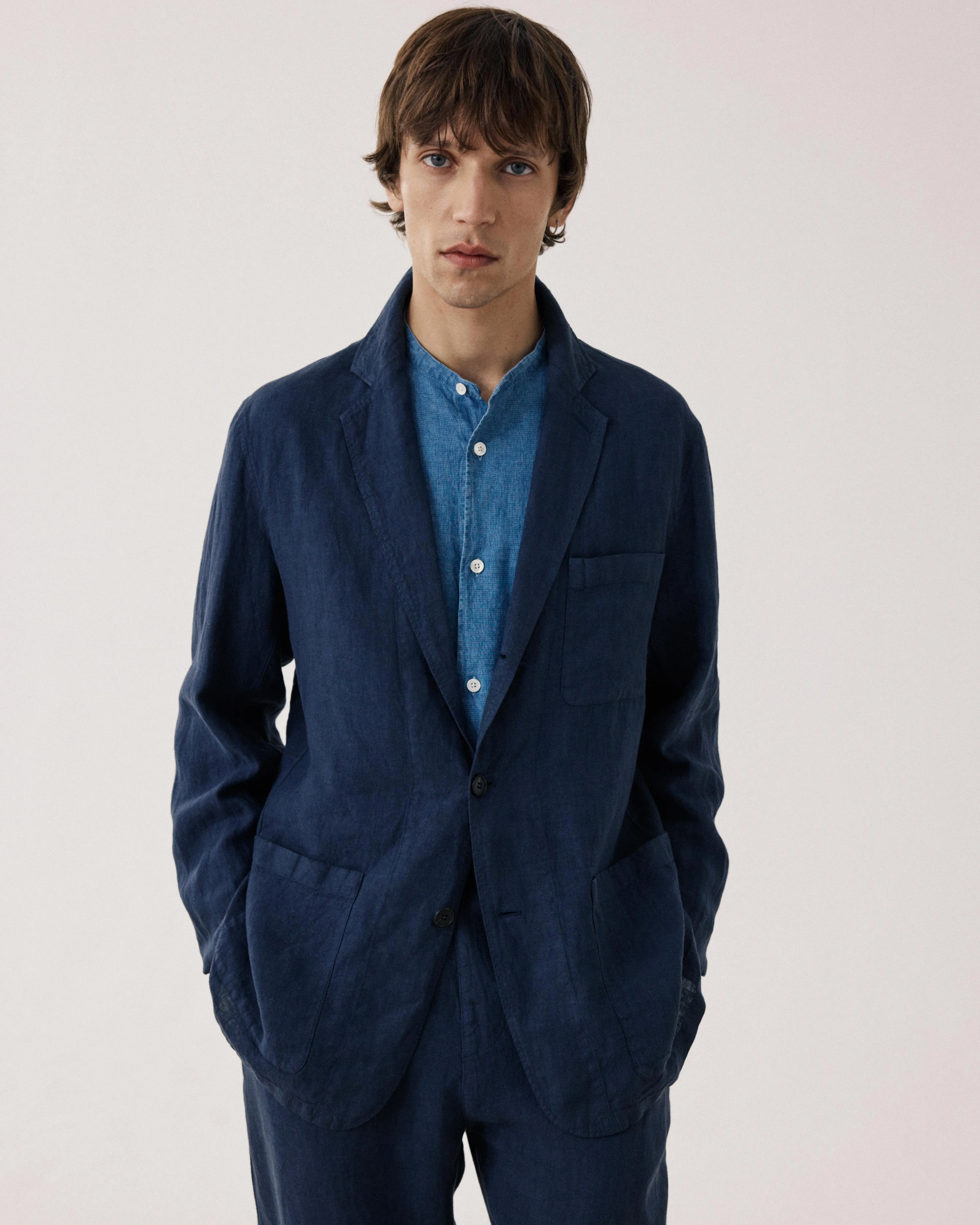 Veste Homme en Lin Bleu Marine Jobby sold by Hartford product image thumbnail 5