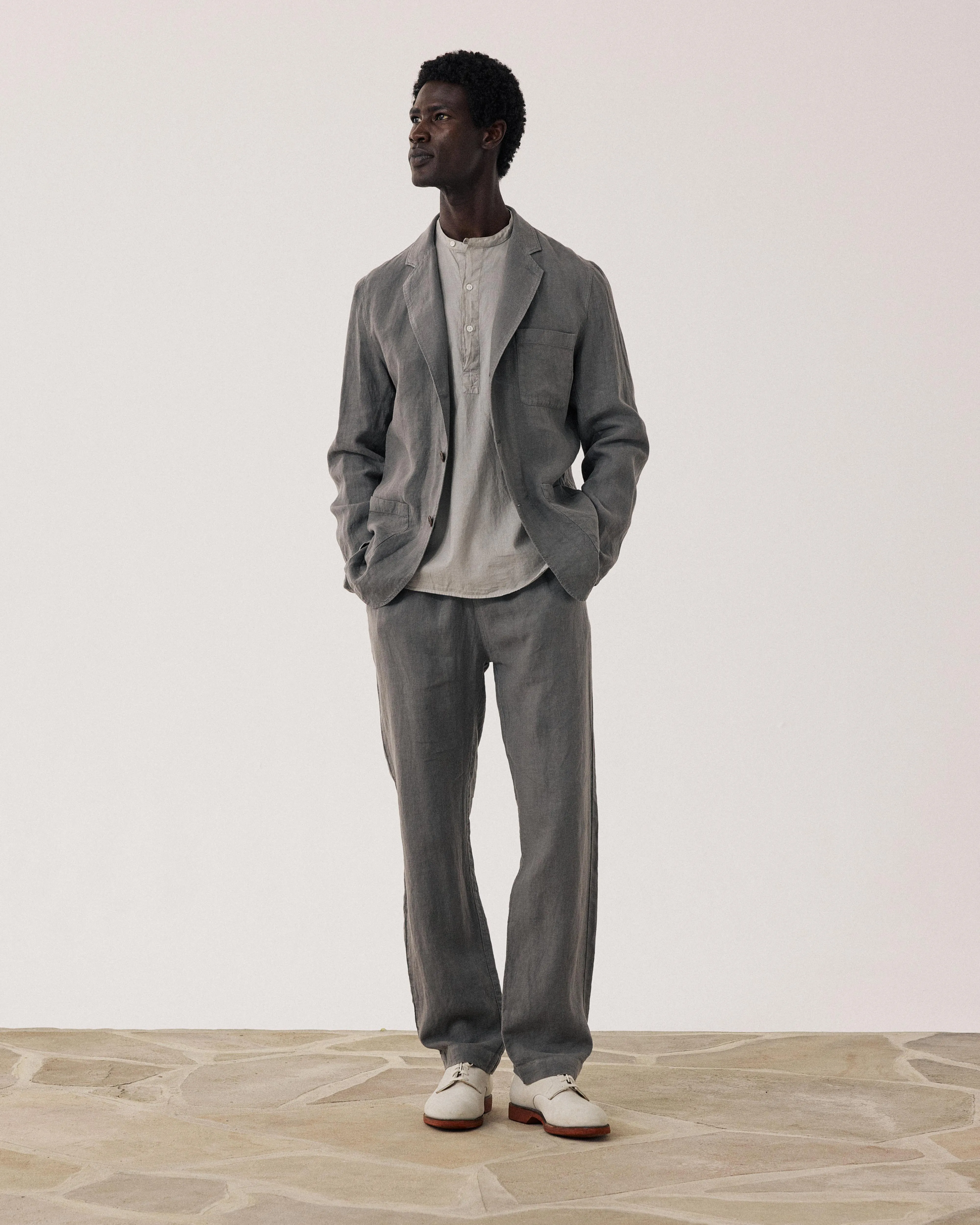 Veste Homme en Lin Vert Militaire Jobby sold by Hartford product image thumbnail 3