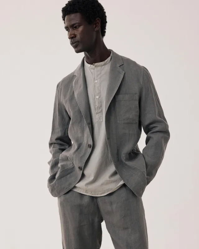 Veste Homme en Lin Vert Militaire Jobby made by Hartford