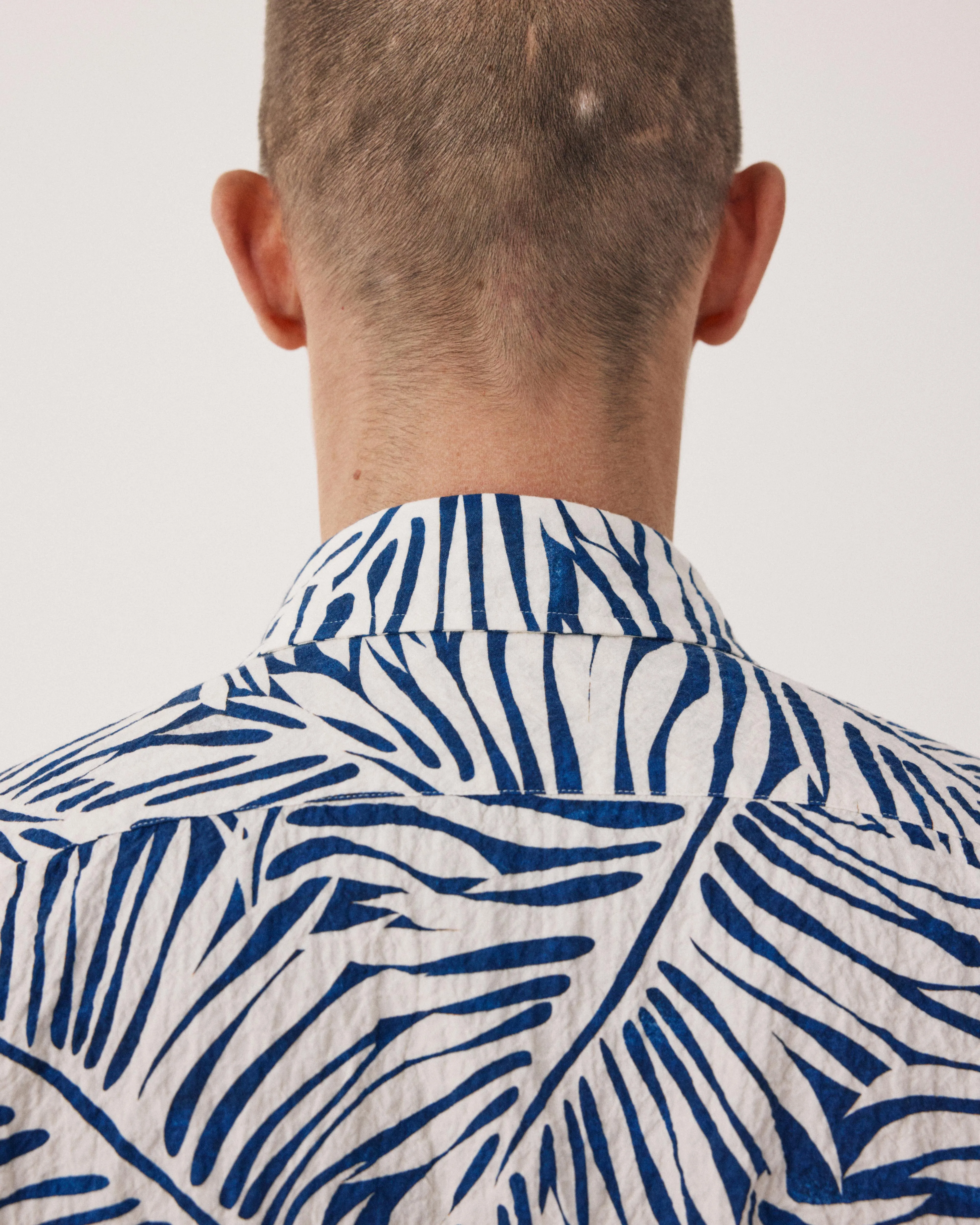 Chemise Homme en Coton Imprimé Palmiers Bleu Pedro sold by Hartford product image thumbnail 4