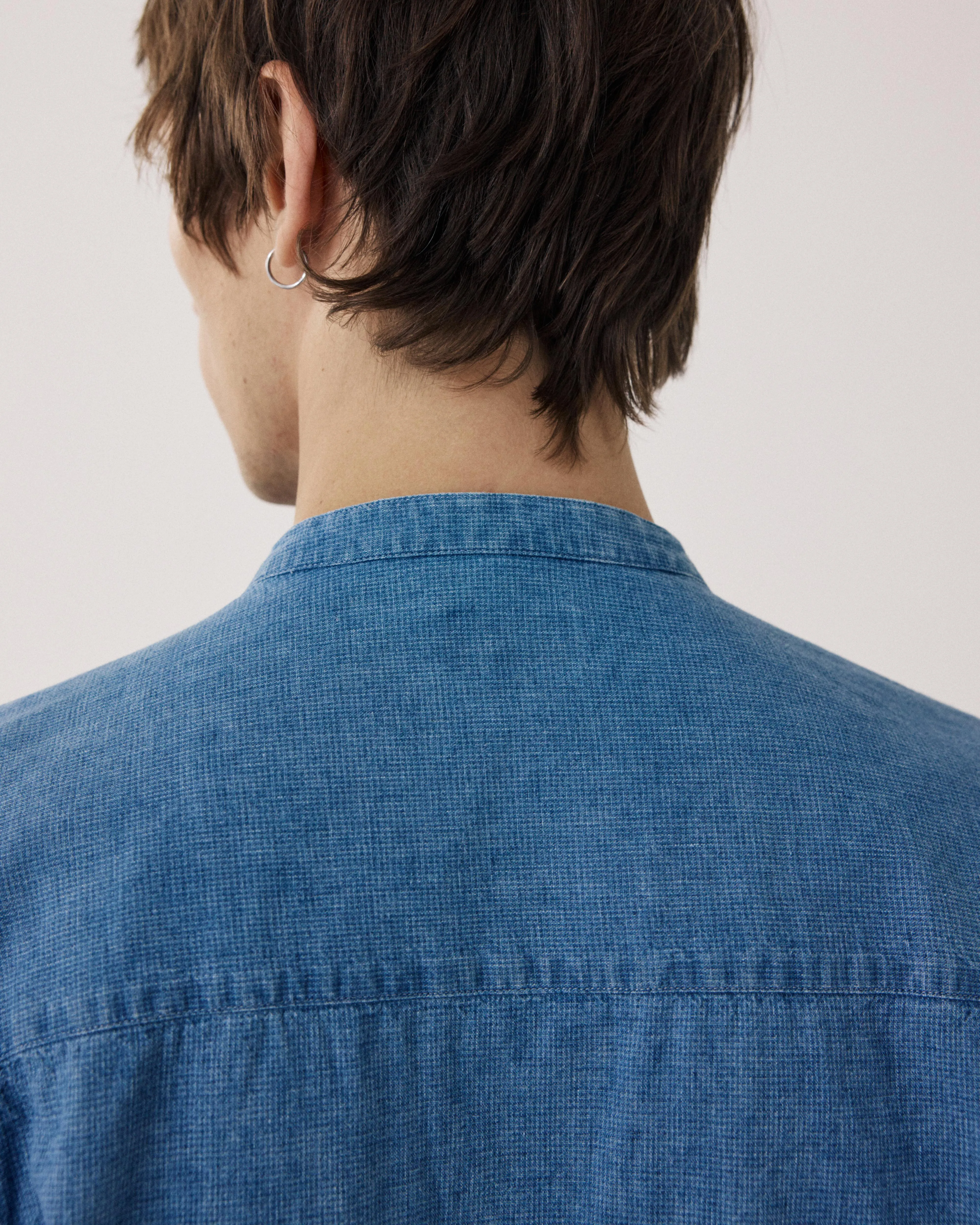 Chemise Homme en Lin & Coton Bleu Indigo Fisher sold by Hartford product image thumbnail 4