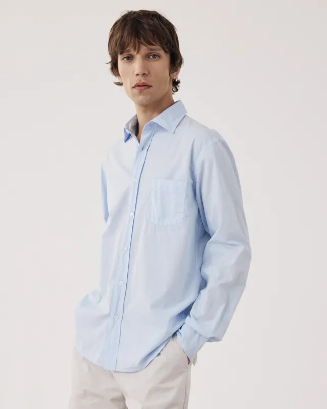 Chemise Homme en Gabardine de Coton Bleu Ciel Paul sold by Hartford