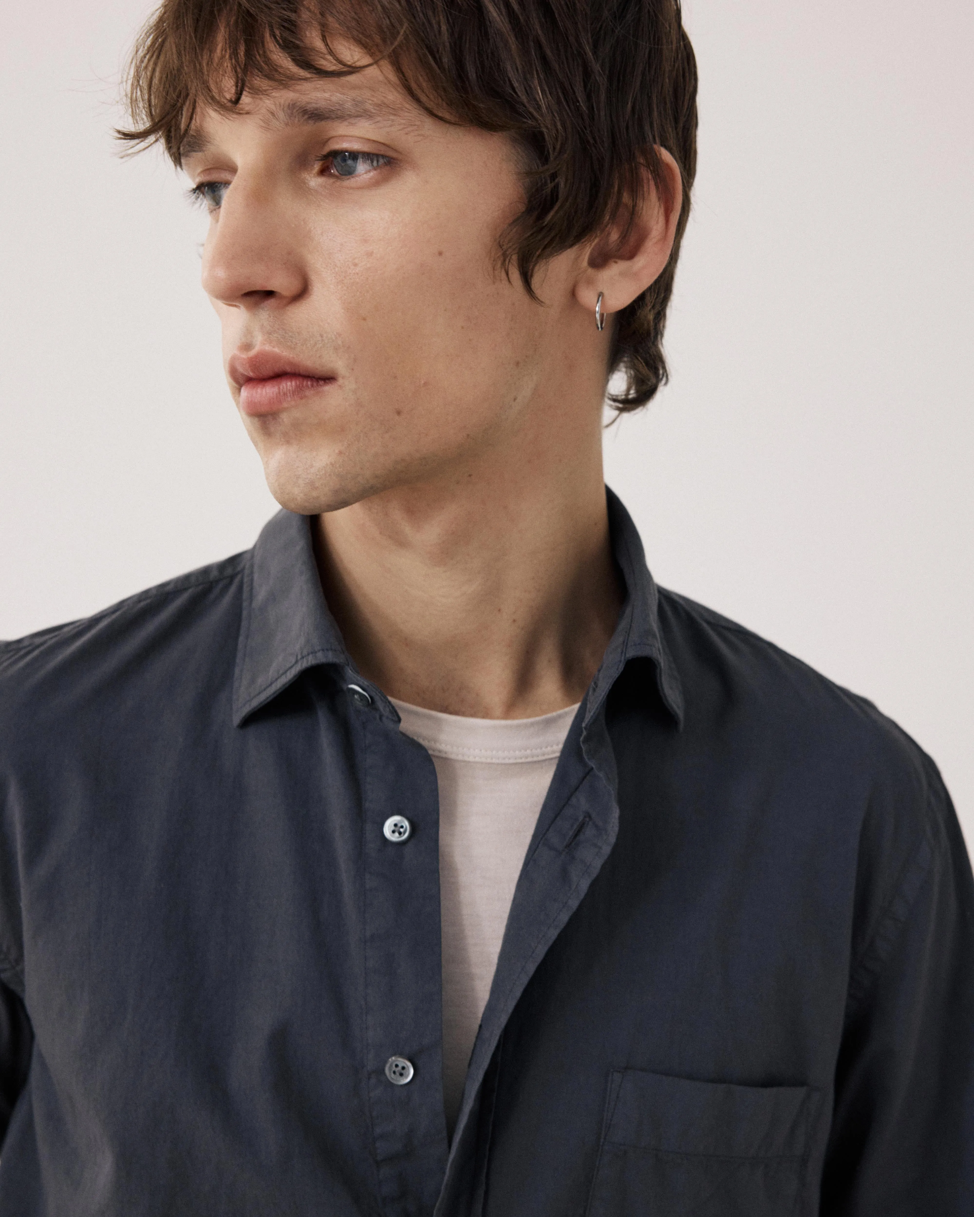 Chemise Homme en Gabardine de Coton Carbone Paul sold by Hartford product image thumbnail 2