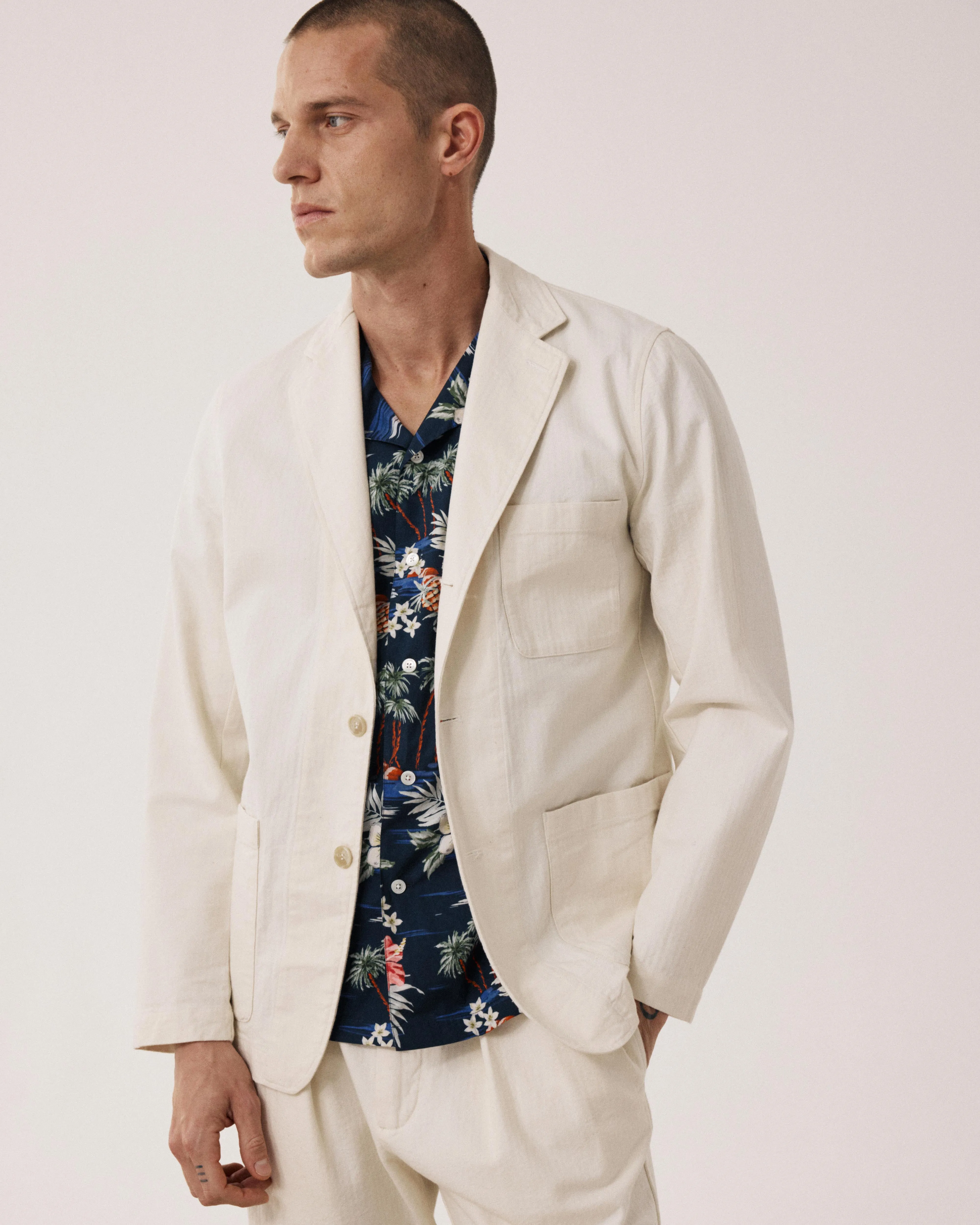 Veste Homme en Coton Ecru Jules sold by Hartford