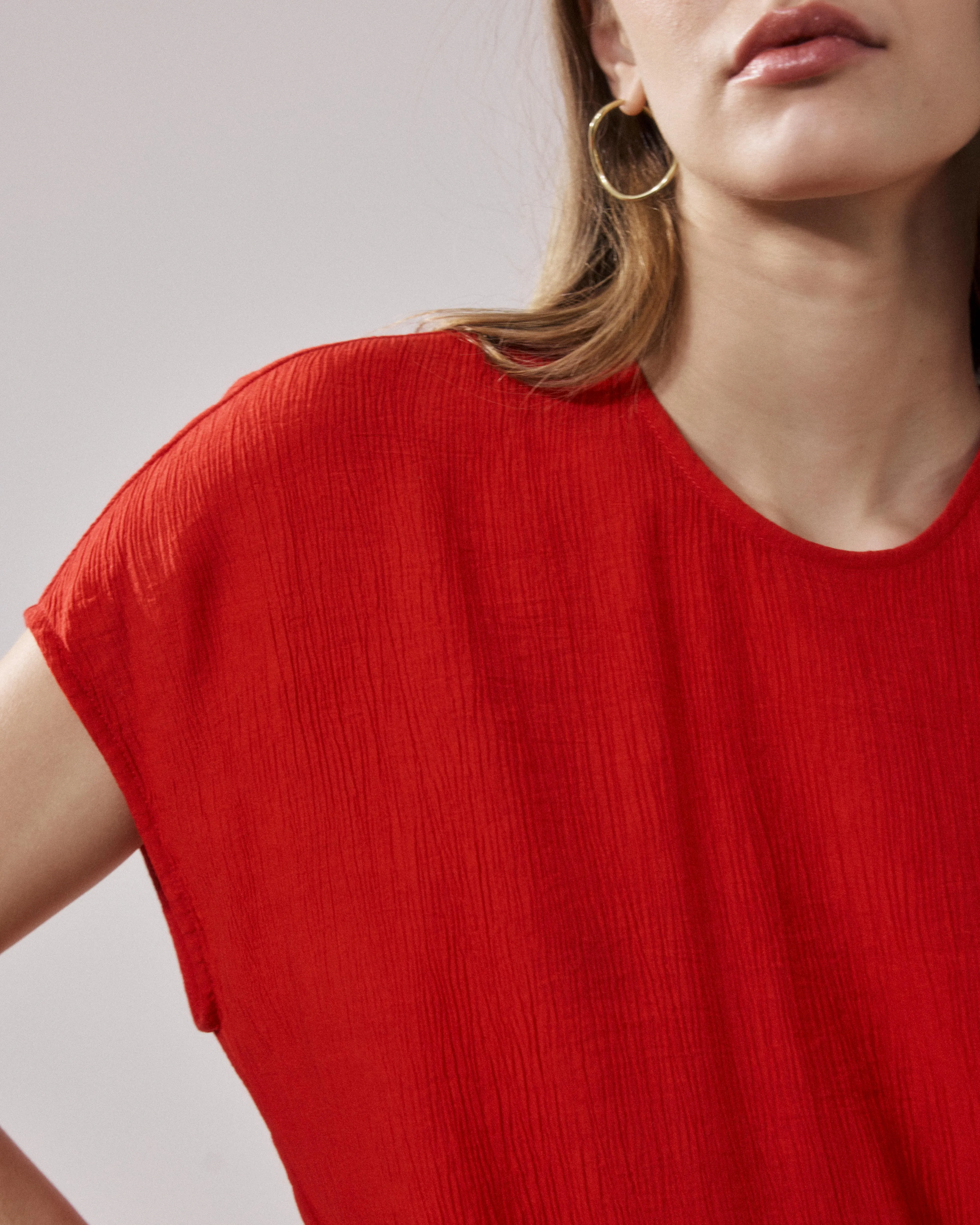 Robe Femme en Coton Rouge Ronda sold by Hartford product image thumbnail 3