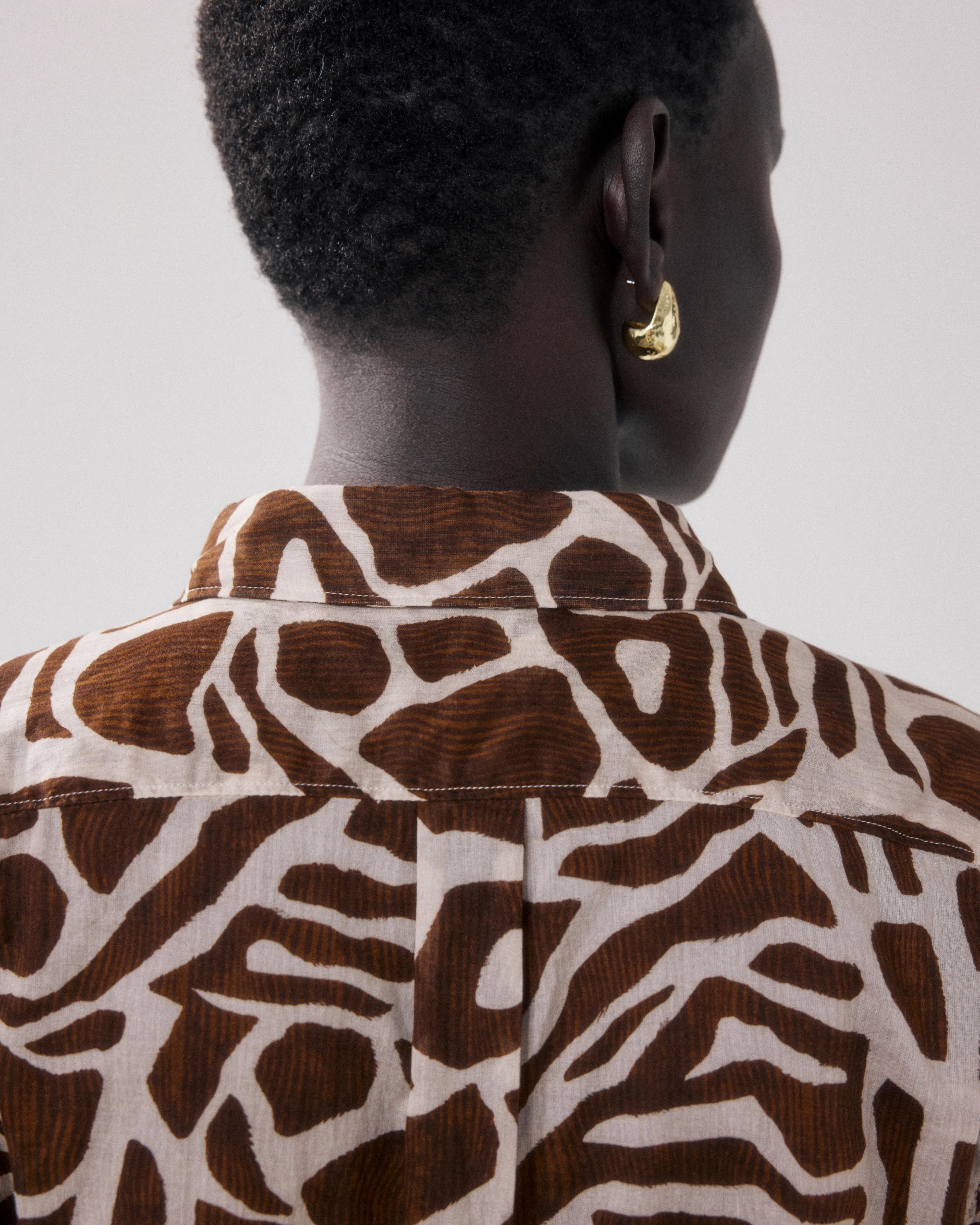 Chemise Femme en Coton Imprimé Beige & Marron Corazon sold by Hartford product image thumbnail 4