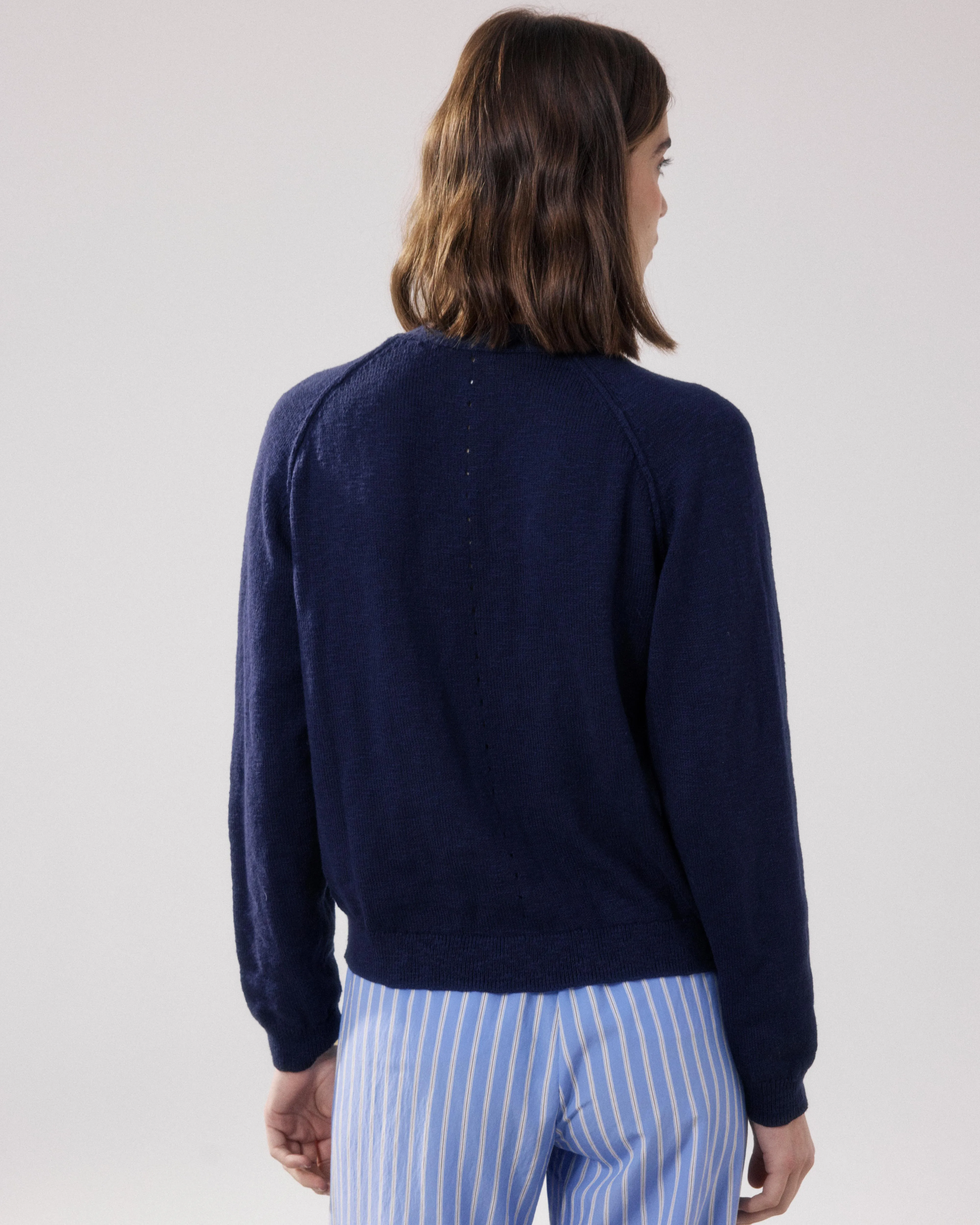 Cardigan Femme en Coton Flammé Bleu Marine Montana sold by Hartford product image thumbnail 4