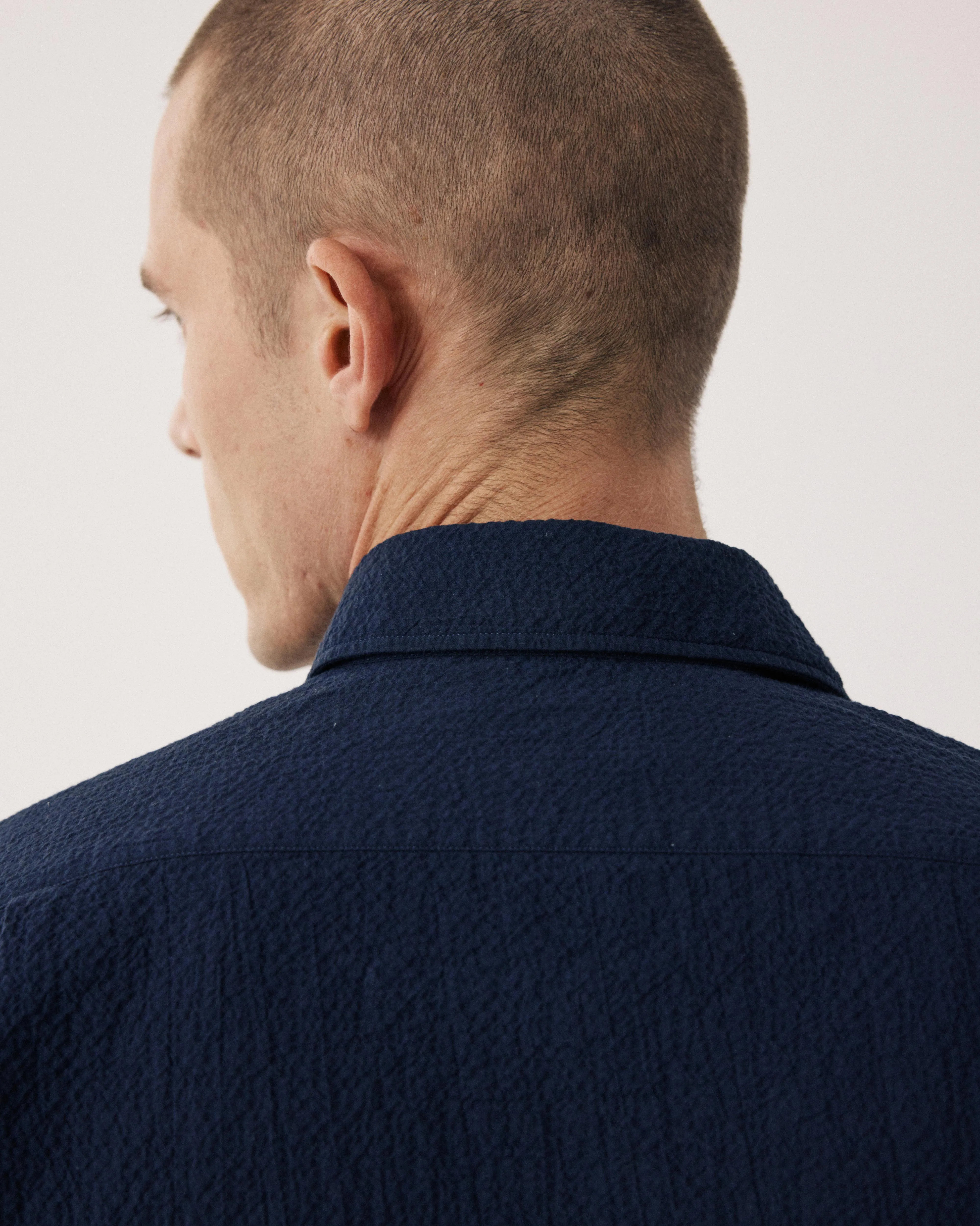 Chemise Homme en Seersucker Bleu Marine Paul sold by Hartford product image thumbnail 4