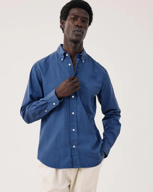 Chemise Homme en Tencel & Coton Bleu Denim Pitt made by Hartford