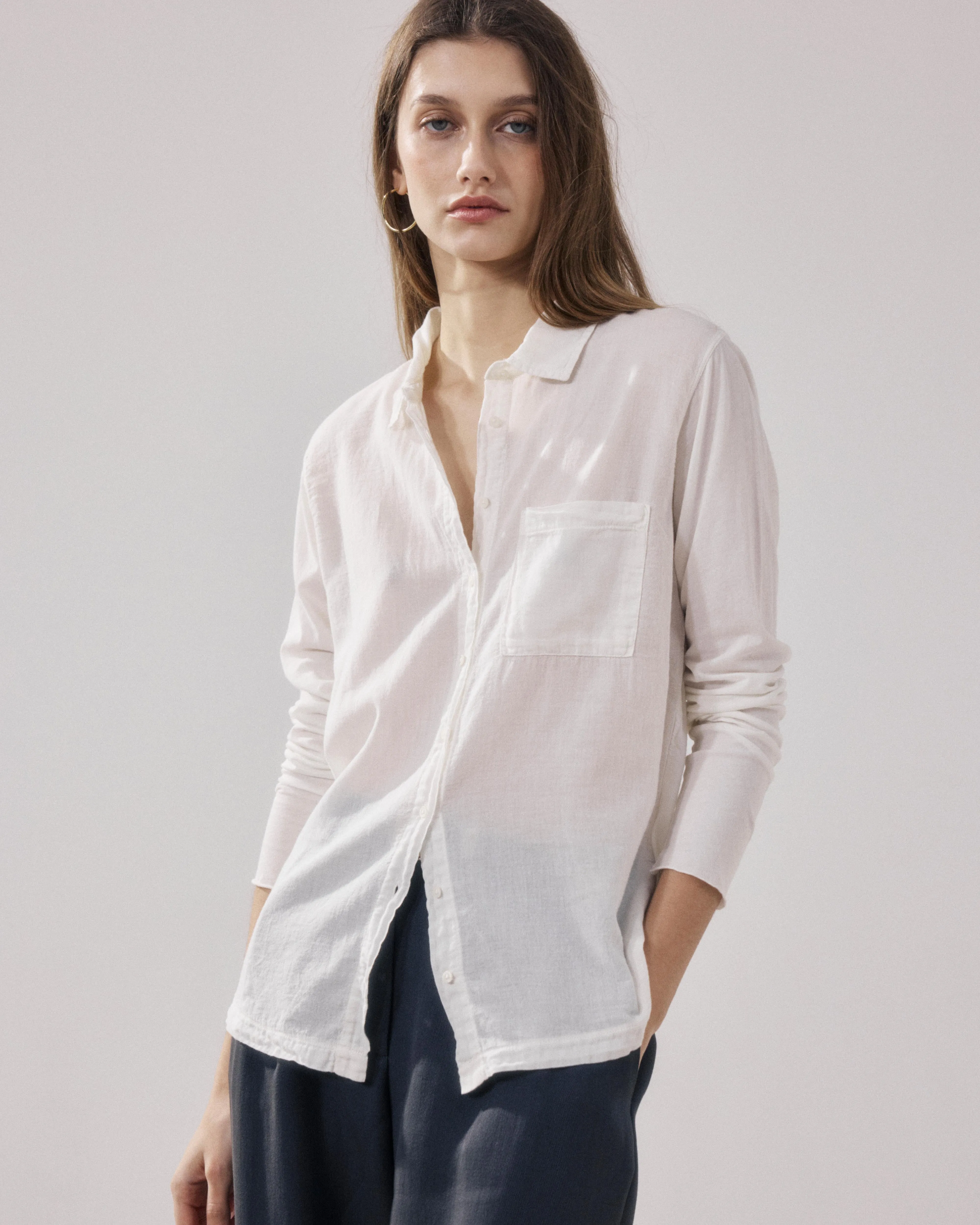 Chemise Femme en Coton Bi-Matière Ecru Tamy sold by Hartford product image thumbnail 2