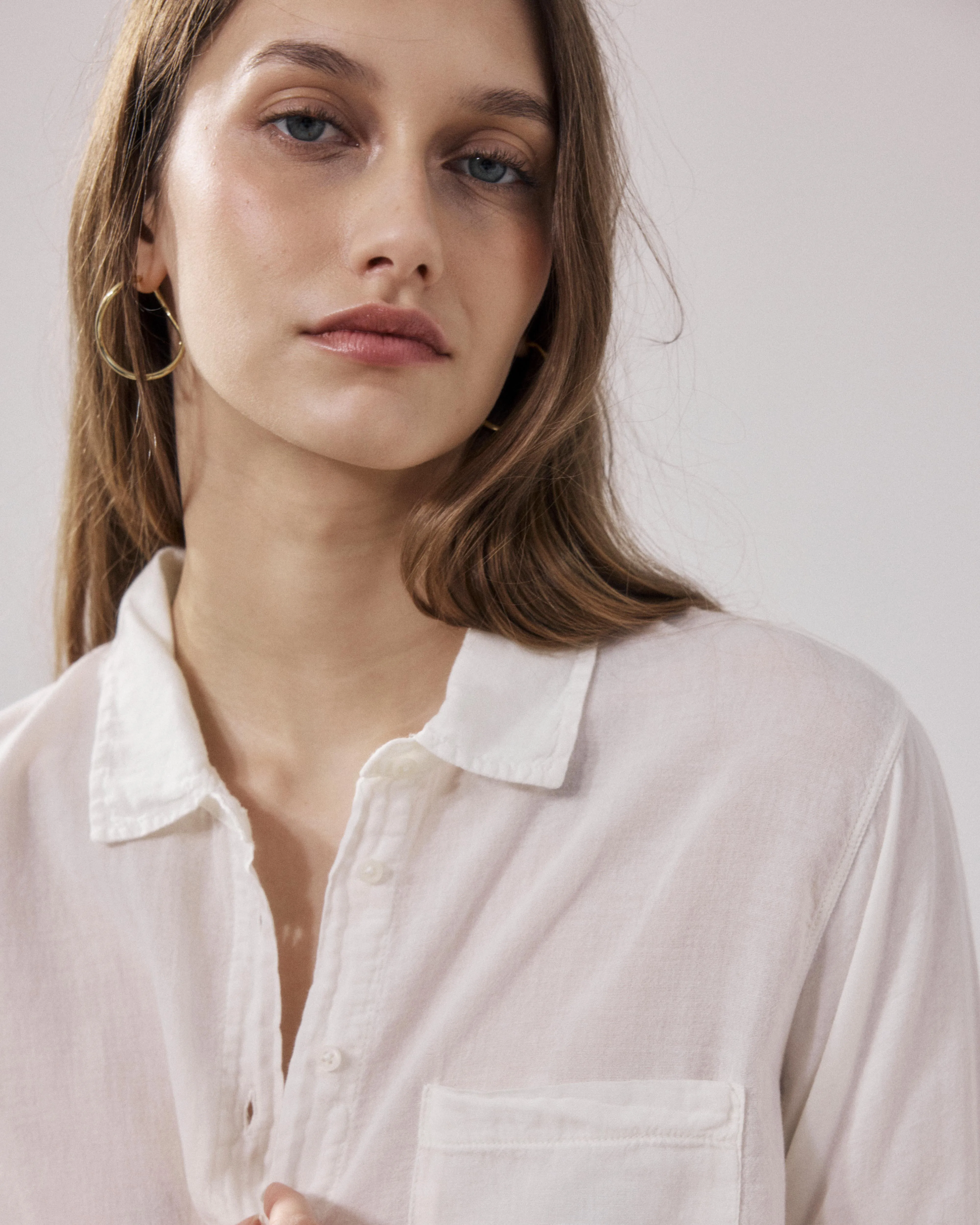 Chemise Femme en Coton Bi-Matière Ecru Tamy sold by Hartford product image thumbnail 3