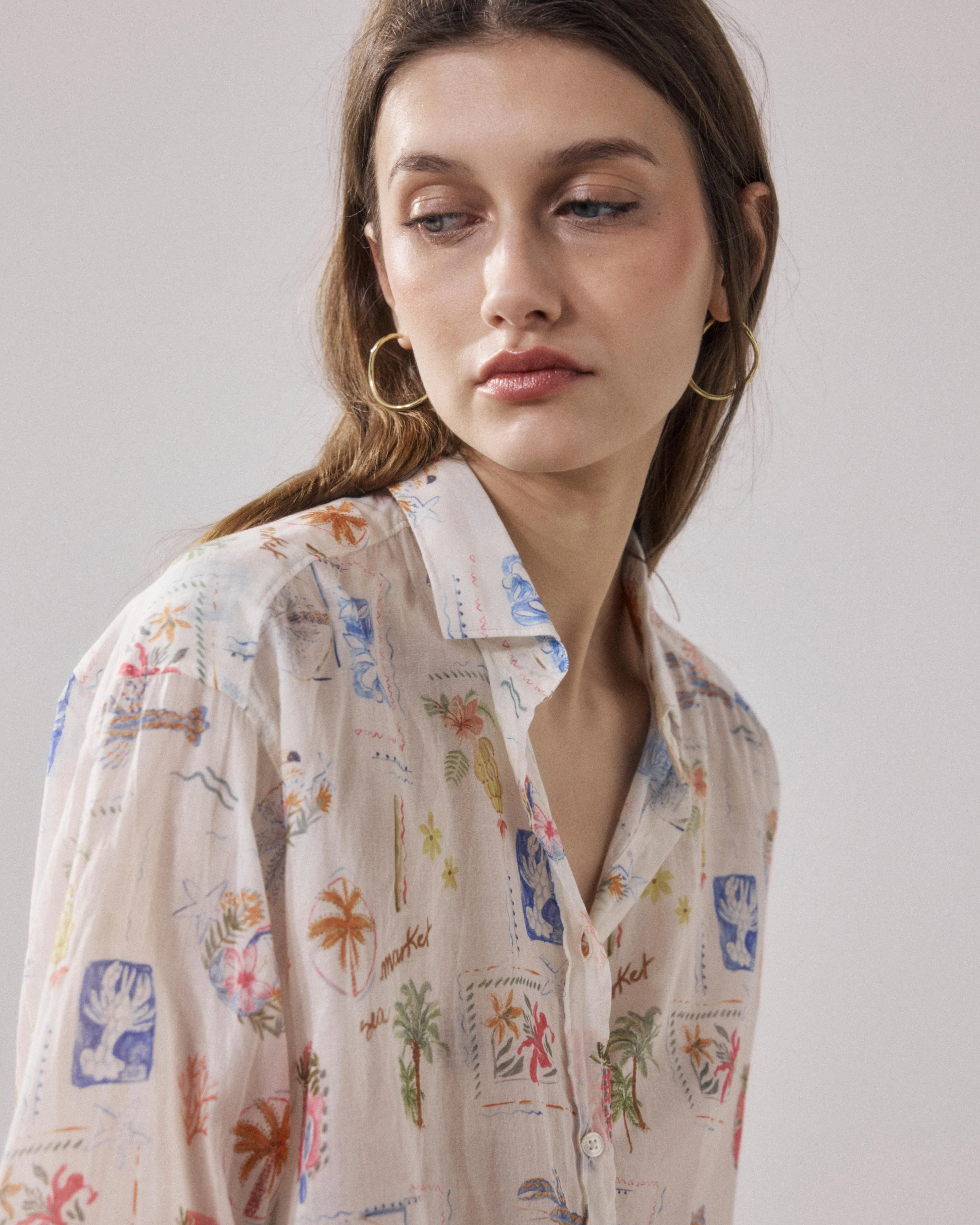 Chemise Femme en Coton Imprimé Blanc & Multicouleur Charlot sold by Hartford product image thumbnail 2