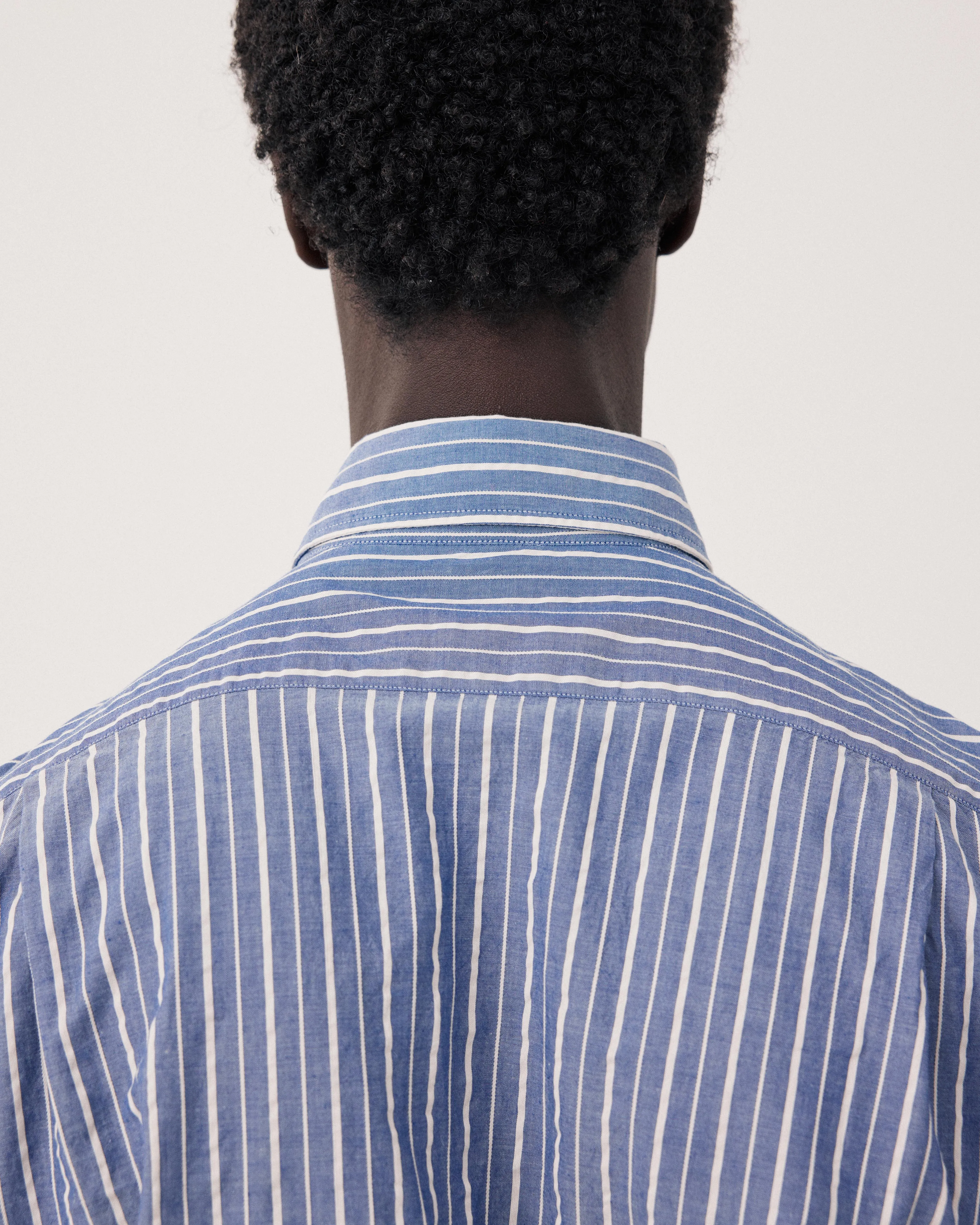 Chemise Homme en Dobby Bleu & Ecru Paul sold by Hartford product image thumbnail 4