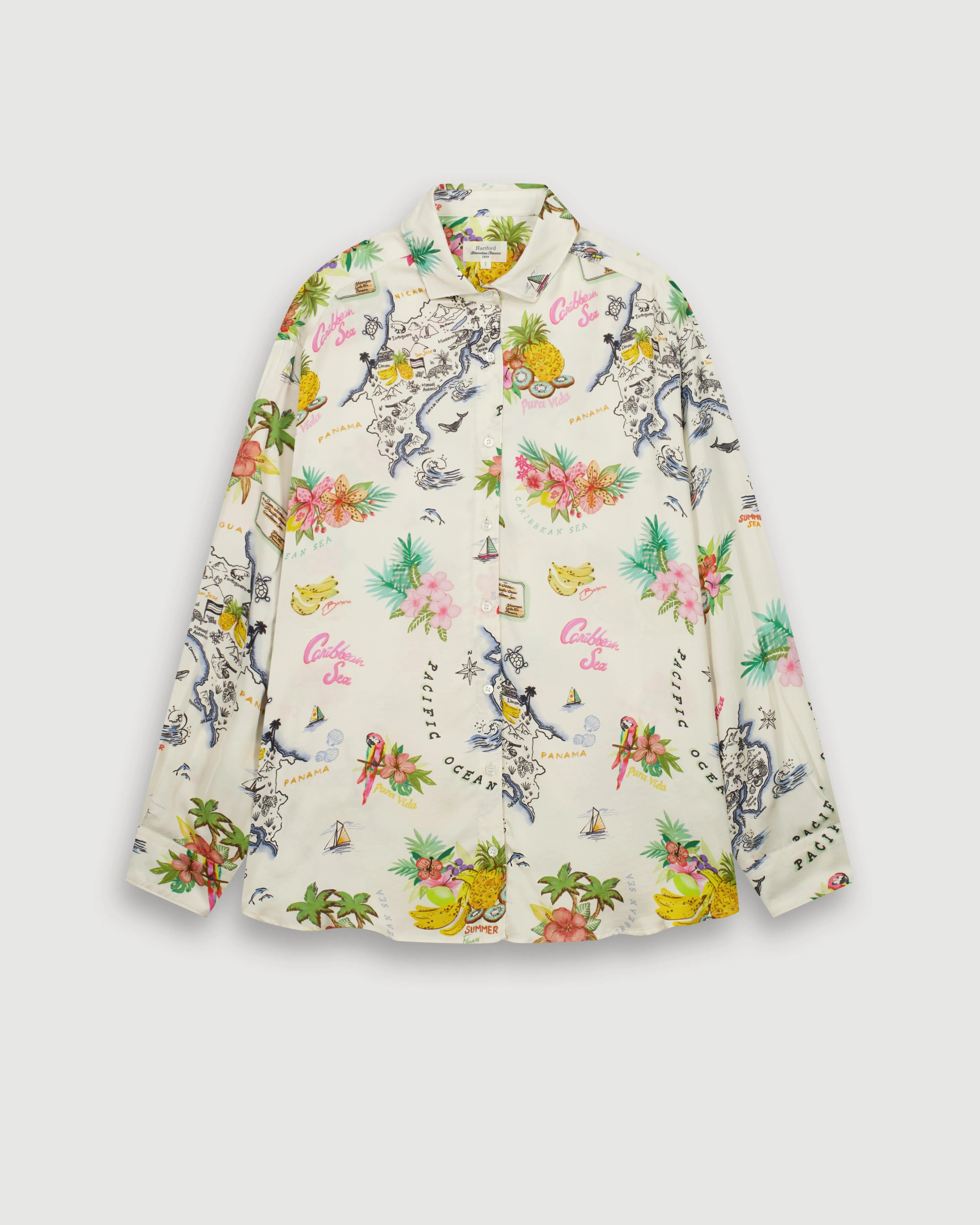 Chemise Femme en Viscose Ecru & Multicouleur Charlot sold by Hartford product image thumbnail 3