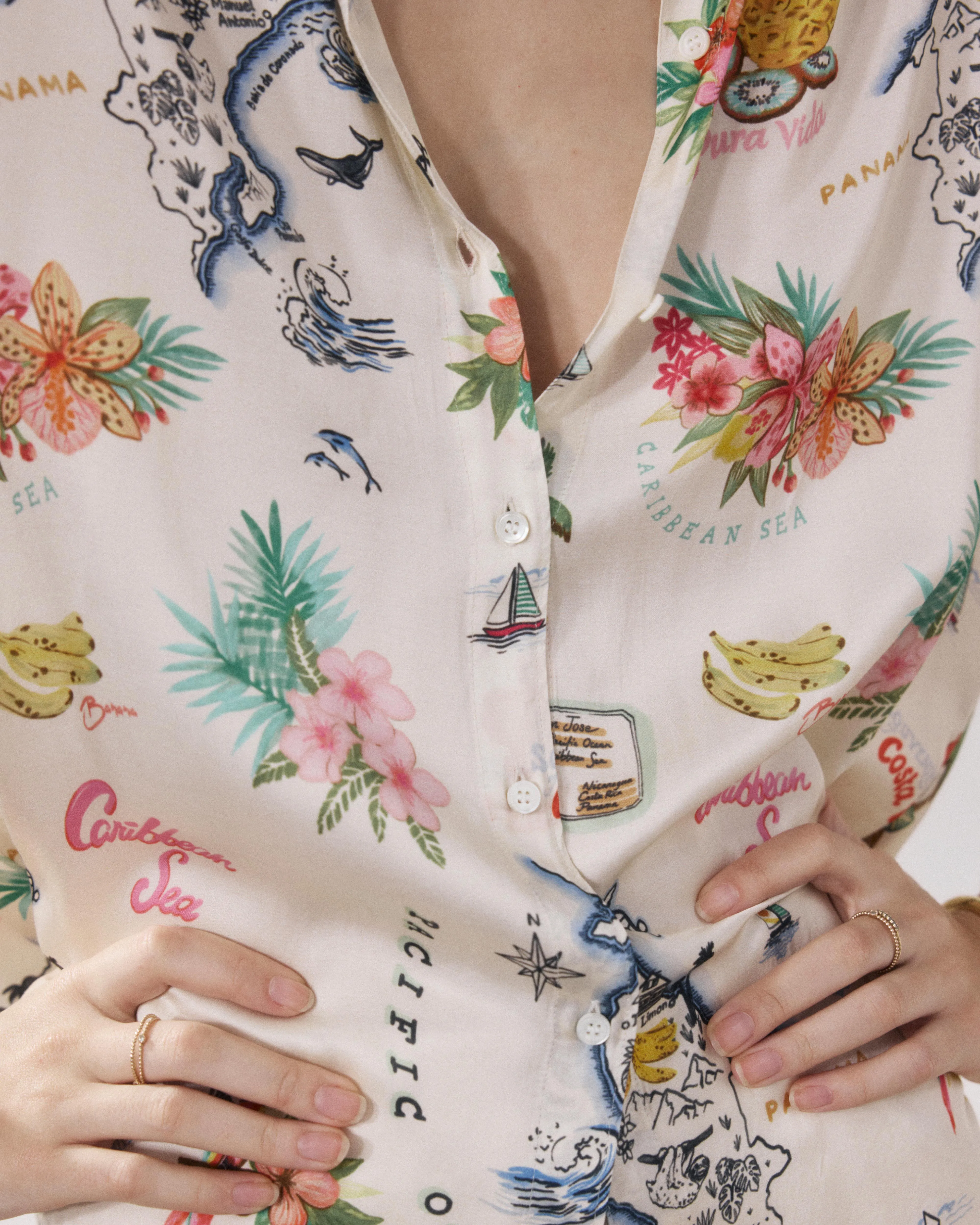 Chemise Femme en Viscose Ecru & Multicouleur Charlot sold by Hartford product image thumbnail 5