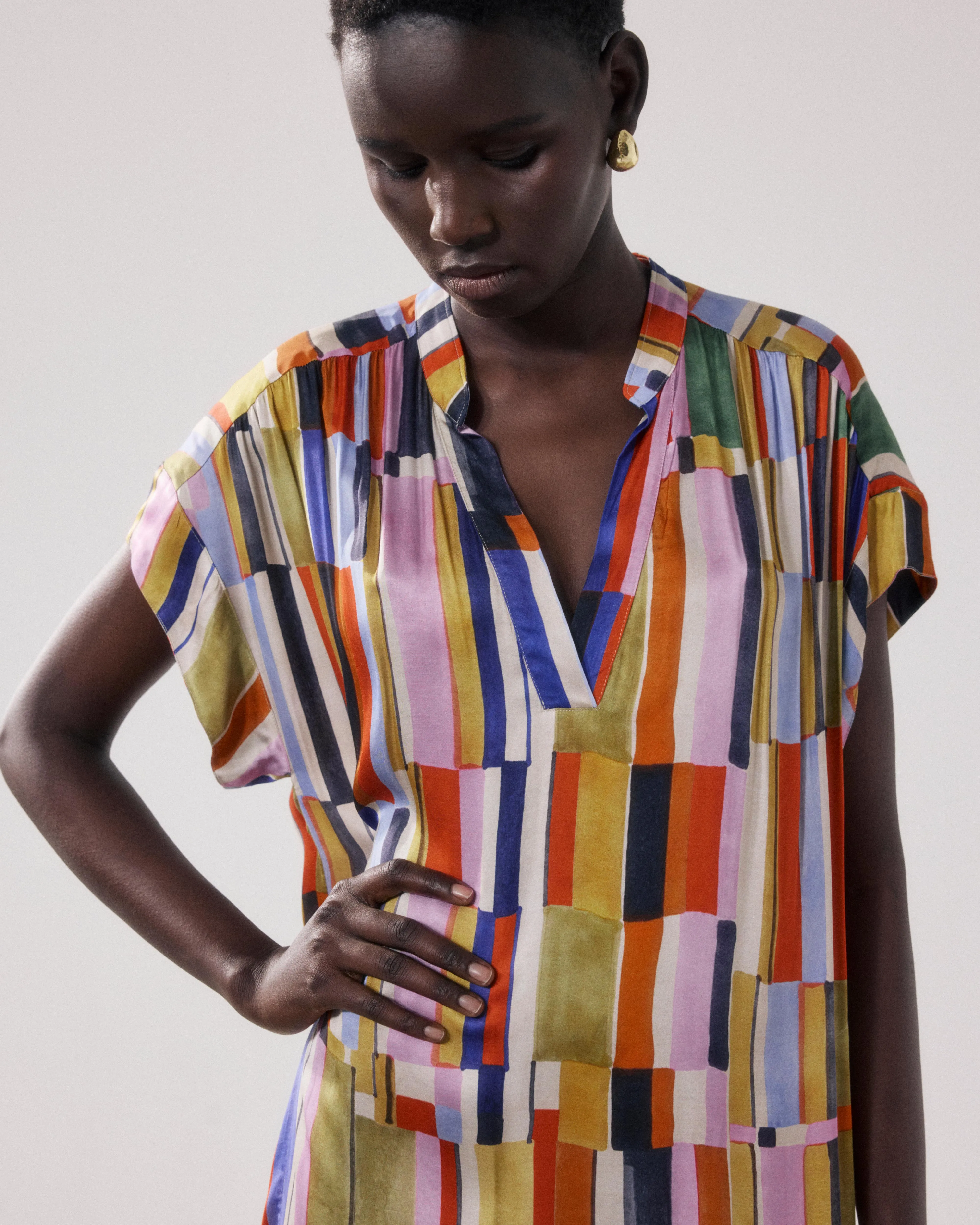 Robe Femme en Viscose Imprimé Multicouleur Riyu sold by Hartford product image thumbnail 3