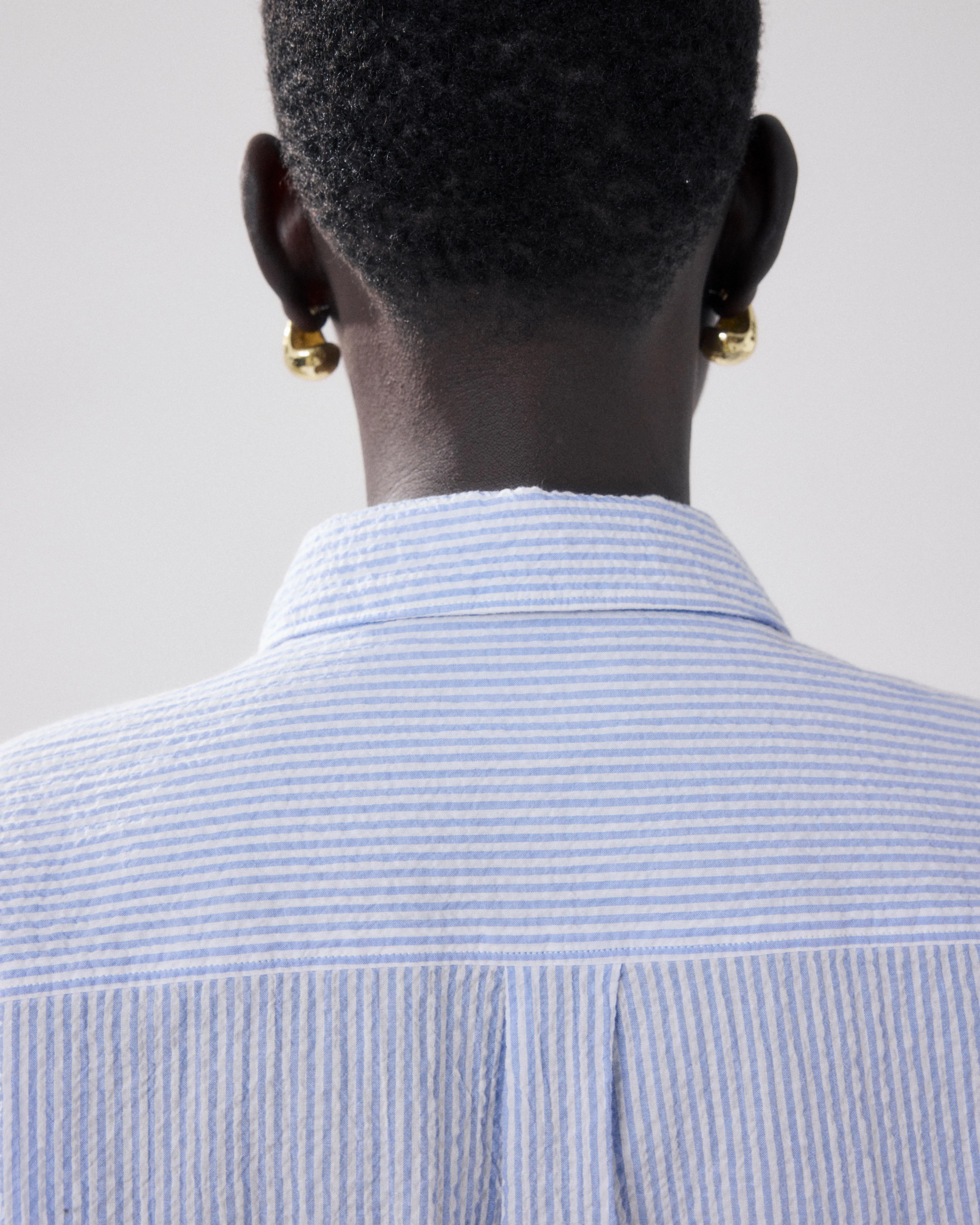 Chemise Femme en Seersucker Blanc & Bleu Charlot sold by Hartford product image thumbnail 5