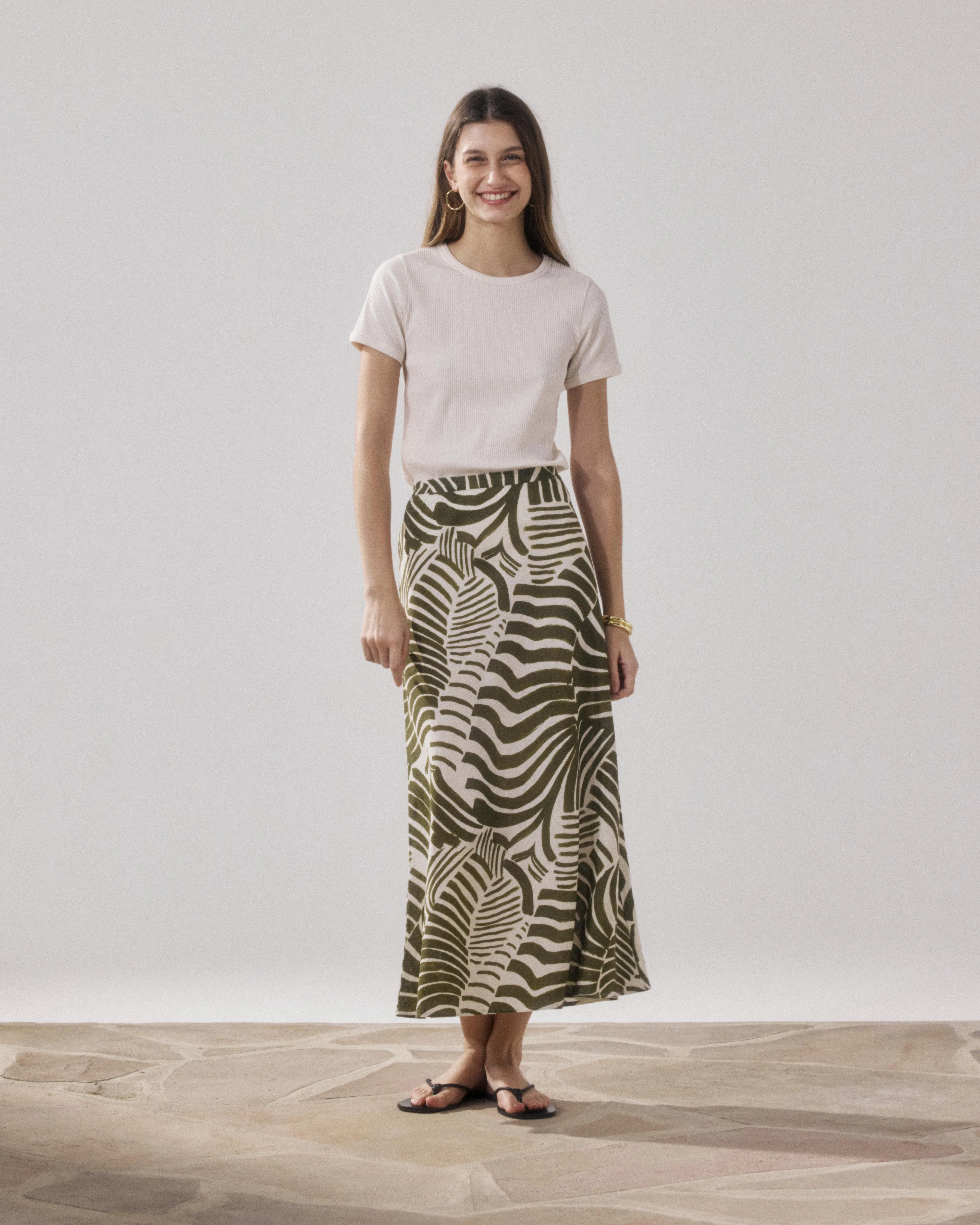 T-Shirt Femme en Coton Côtelé Ecru Tesoel sold by Hartford product image thumbnail 2