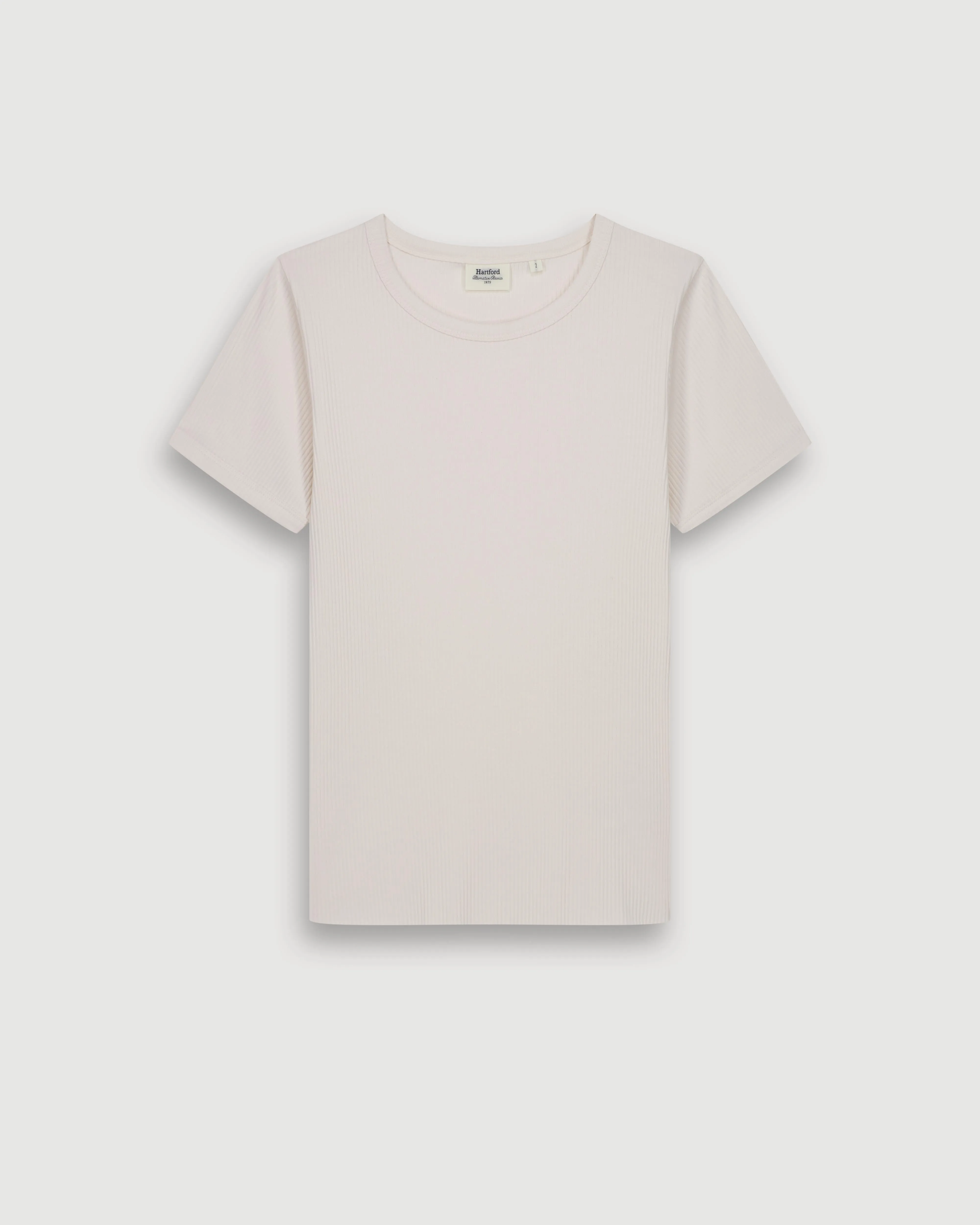 T-Shirt Femme en Coton Côtelé Ecru Tesoel sold by Hartford product image thumbnail 3