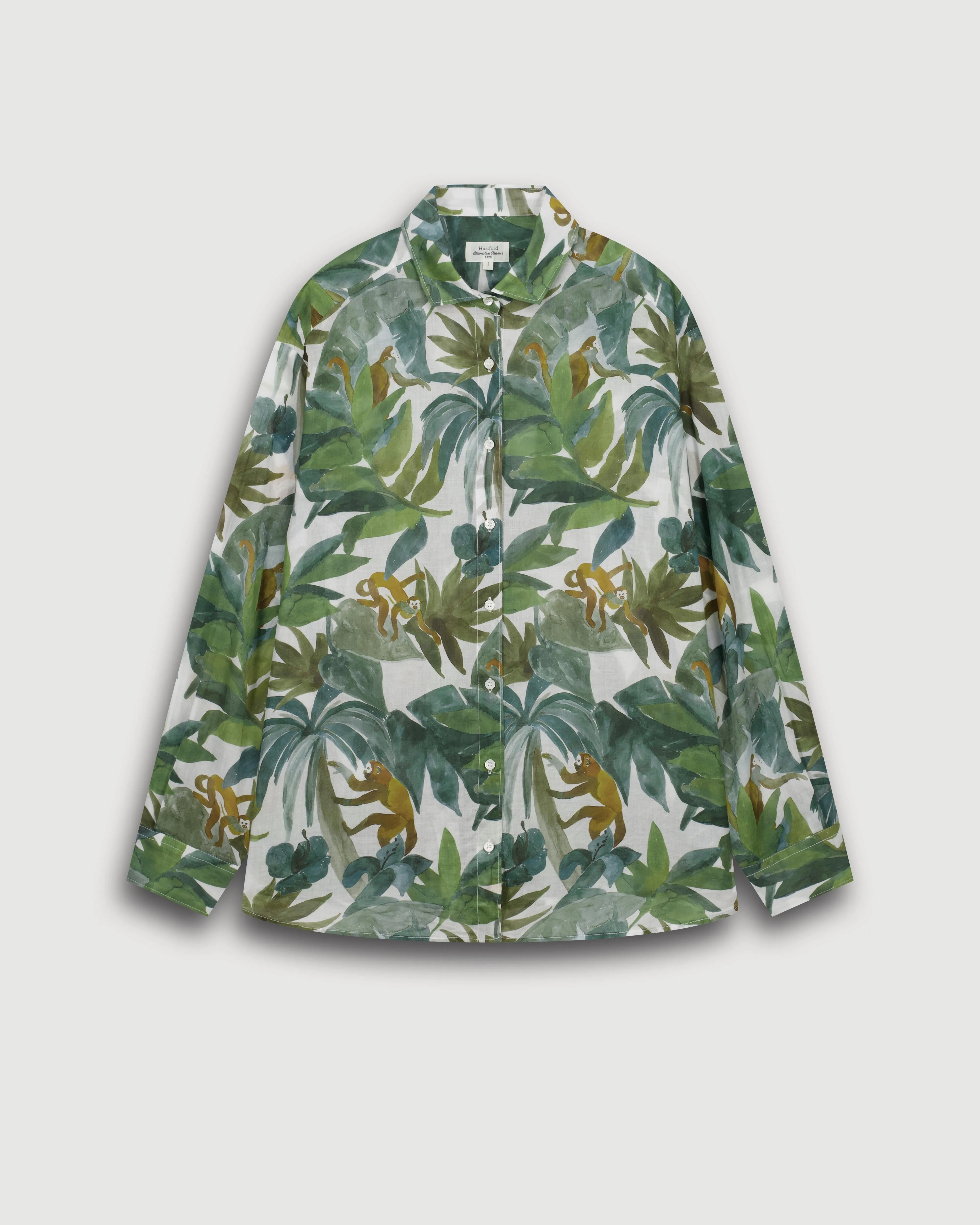 Chemise Femme en Coton Imprimé Blanc & Vert Charlot sold by Hartford product image thumbnail 3