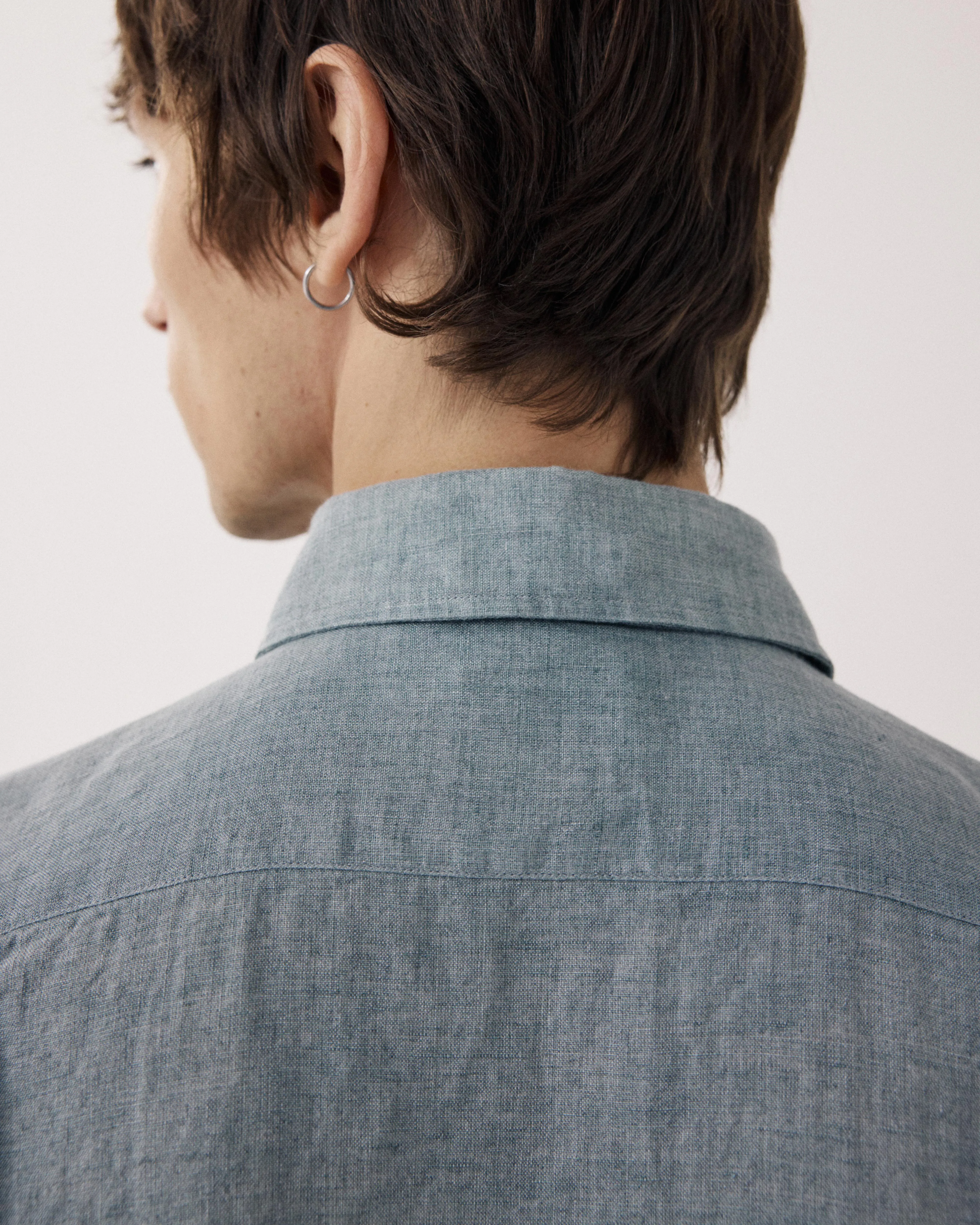 Chemise Homme en Chambray de Lin Vert Paul sold by Hartford product image thumbnail 4