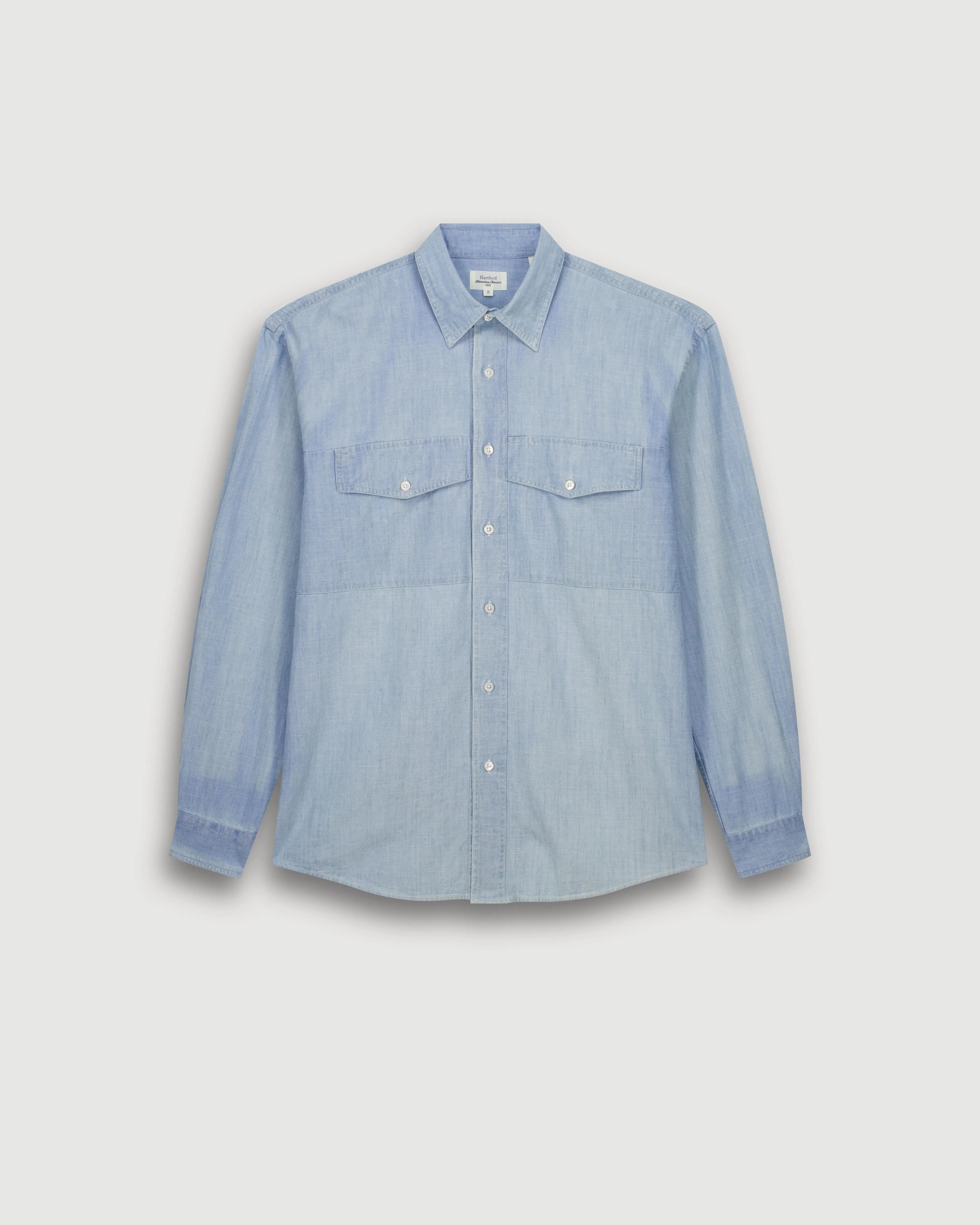 Chemise Homme en Chambray Léger Bleu Indigo Faith sold by Hartford product image thumbnail 3
