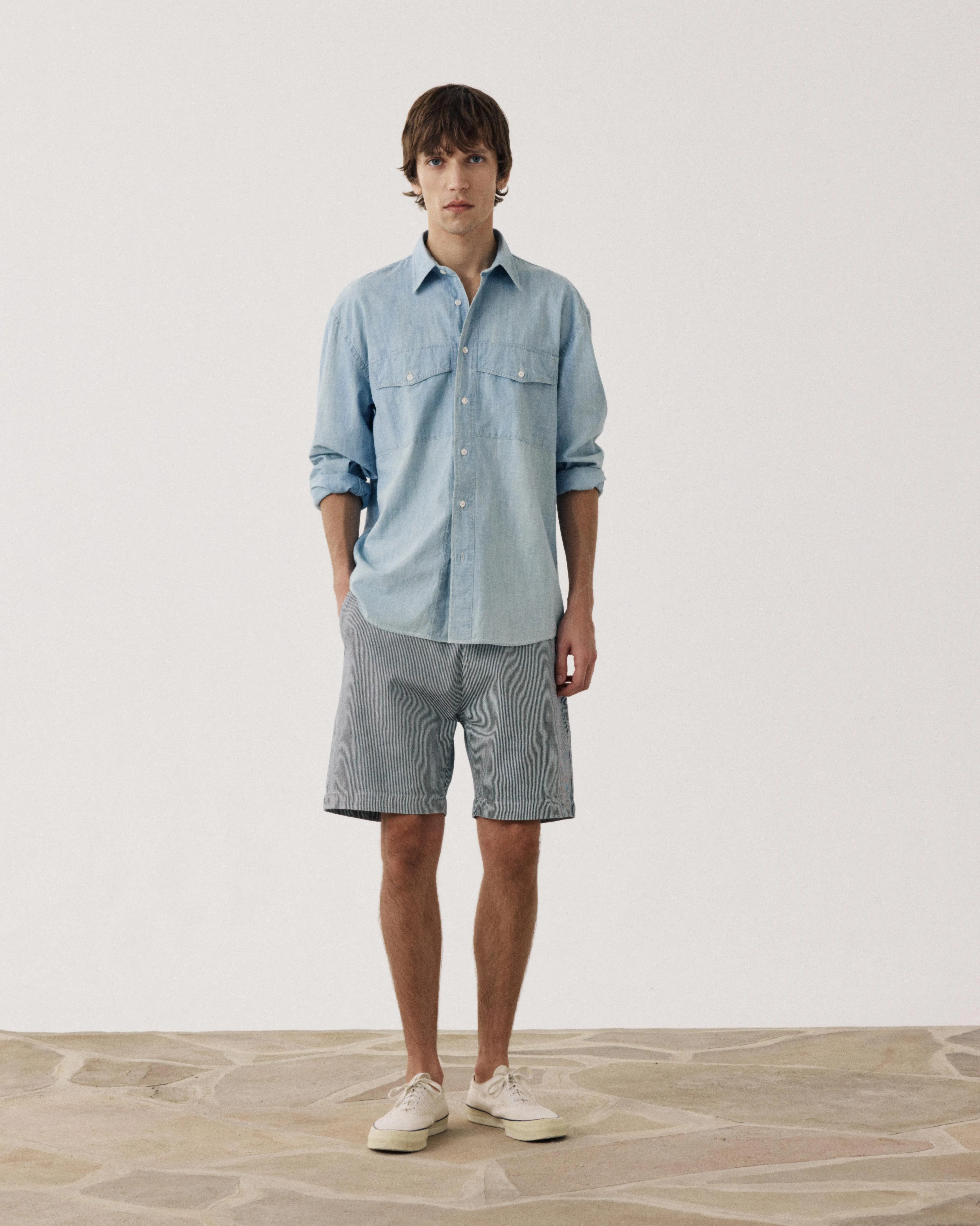 Chemise Homme en Chambray Léger Bleu Indigo Faith sold by Hartford product image thumbnail 2