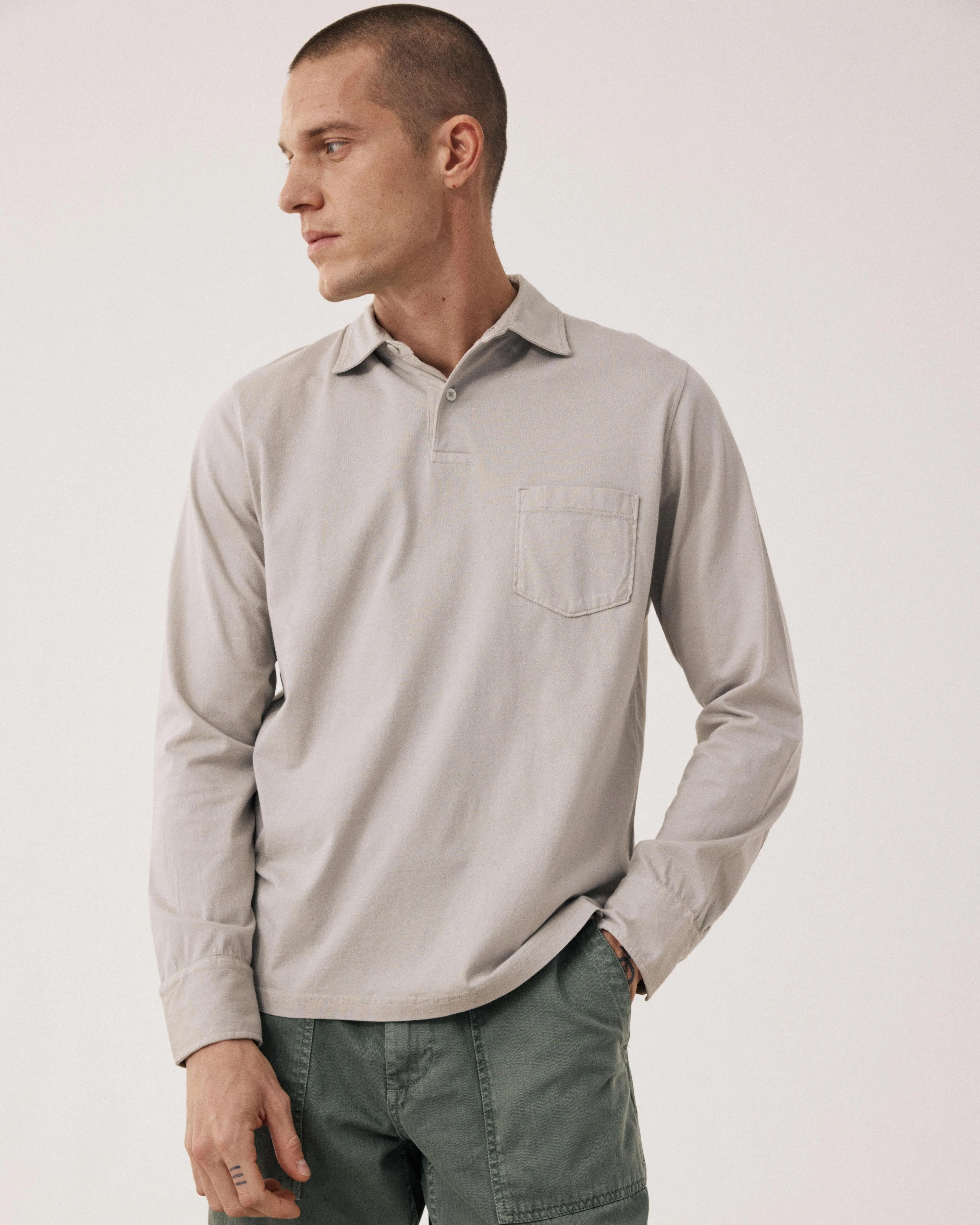Polo Homme en Jersey de Coton Sable sold by Hartford product image thumbnail 3