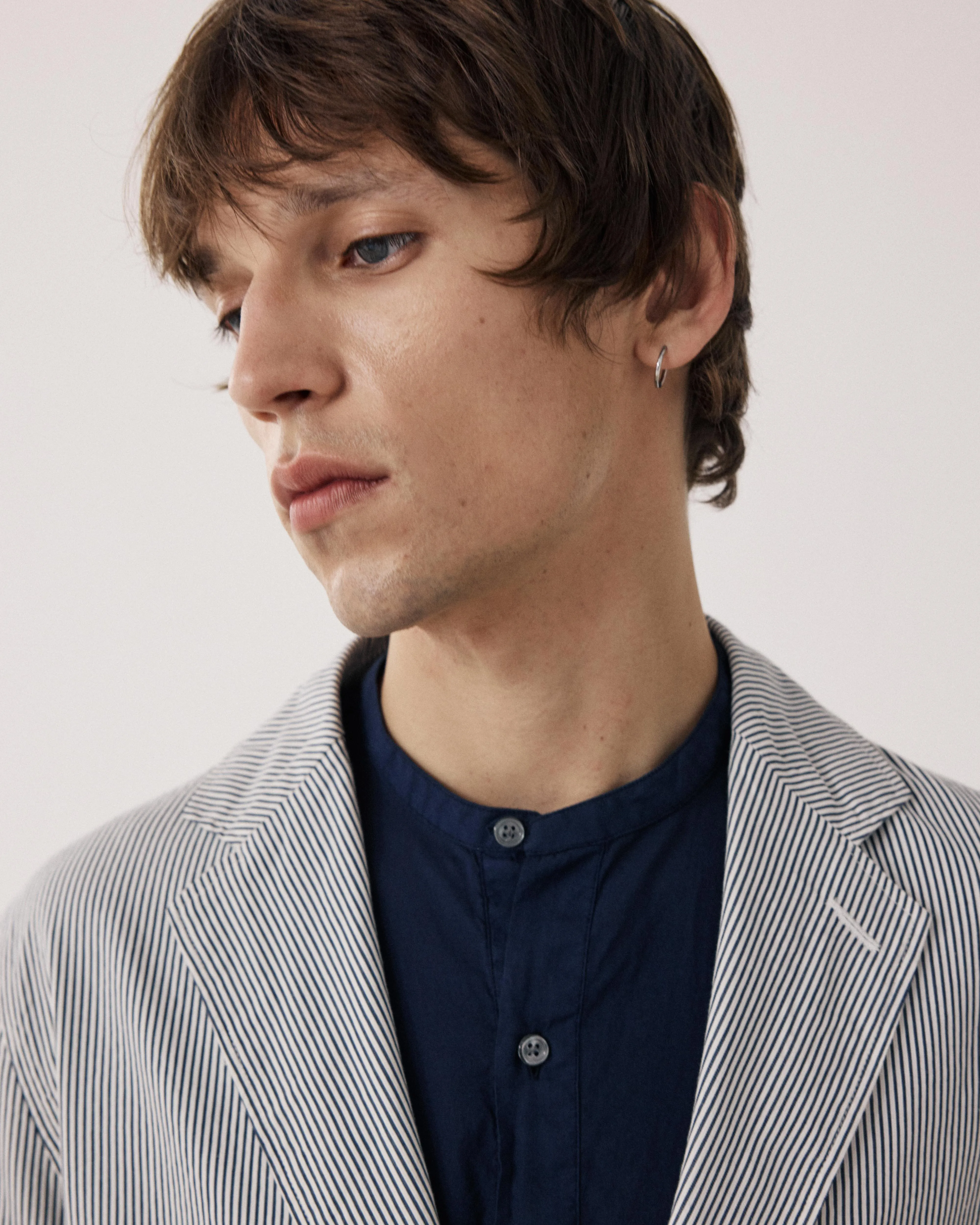 Veste Homme en Seersucker 'Canete' rayé Marine & Ecru Julian sold by Hartford product image thumbnail 4