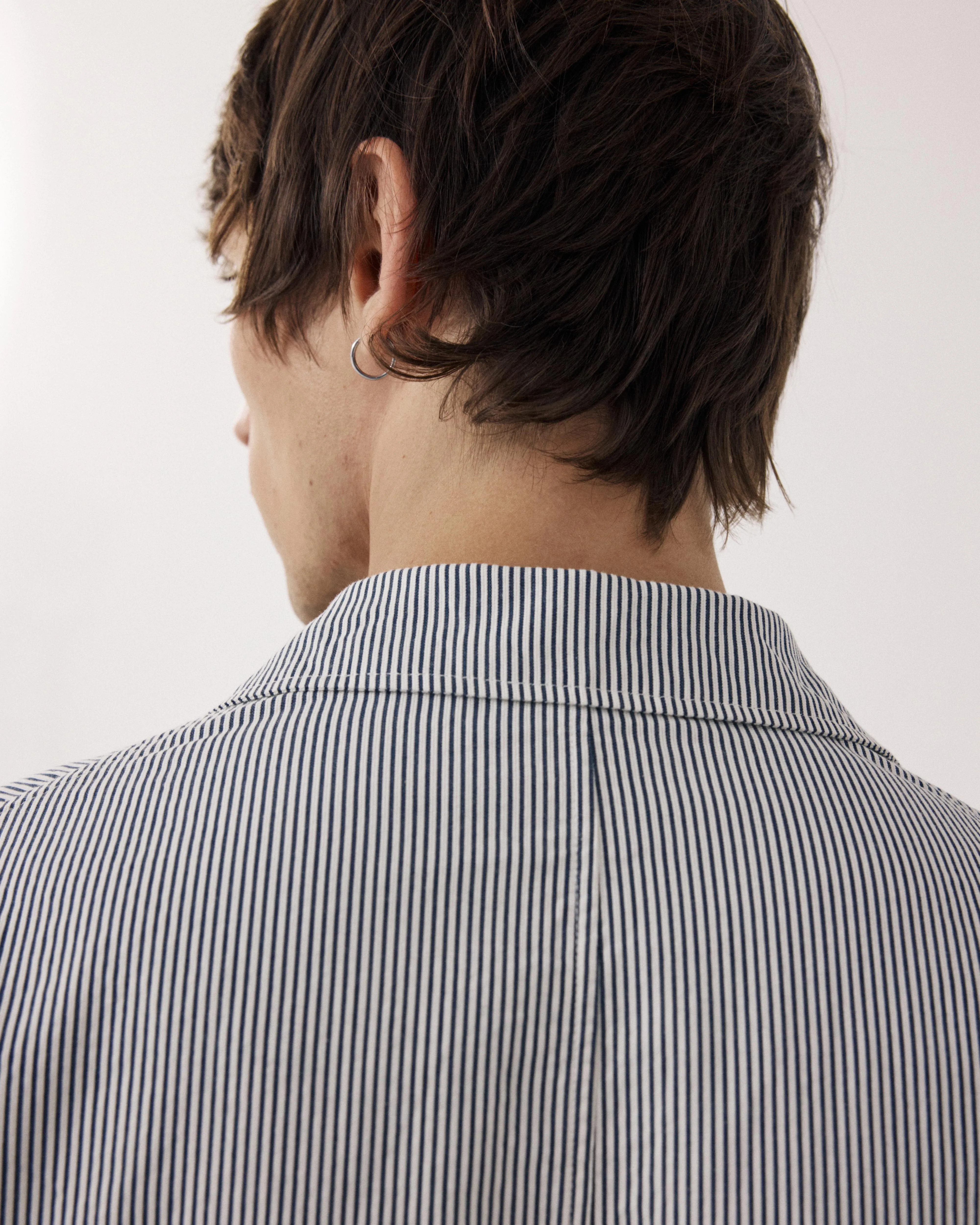 Veste Homme en Seersucker 'Canete' rayé Marine & Ecru Julian sold by Hartford product image thumbnail 5