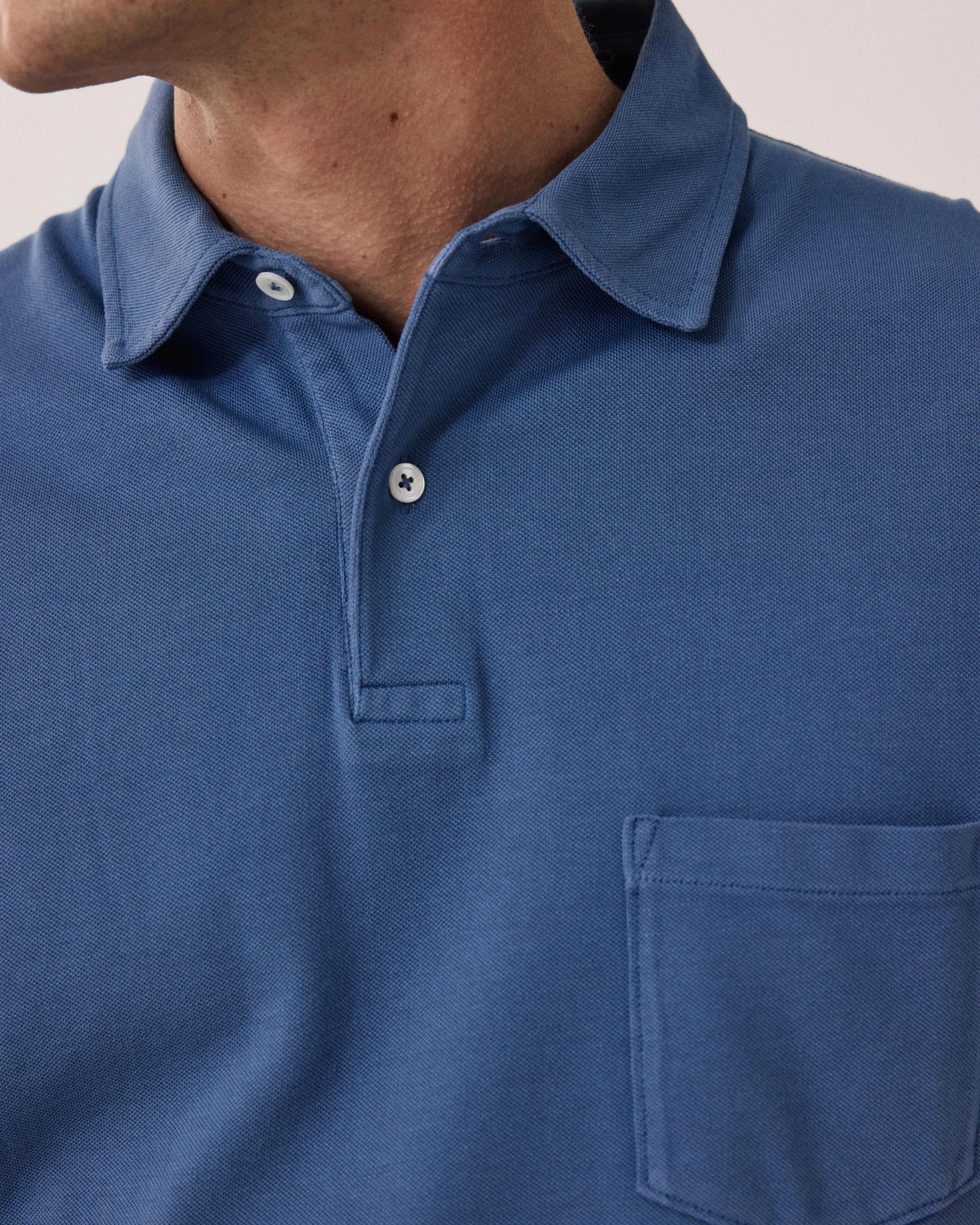 Polo Homme en Coton Piqué Bleu Denim sold by Hartford product image thumbnail 4