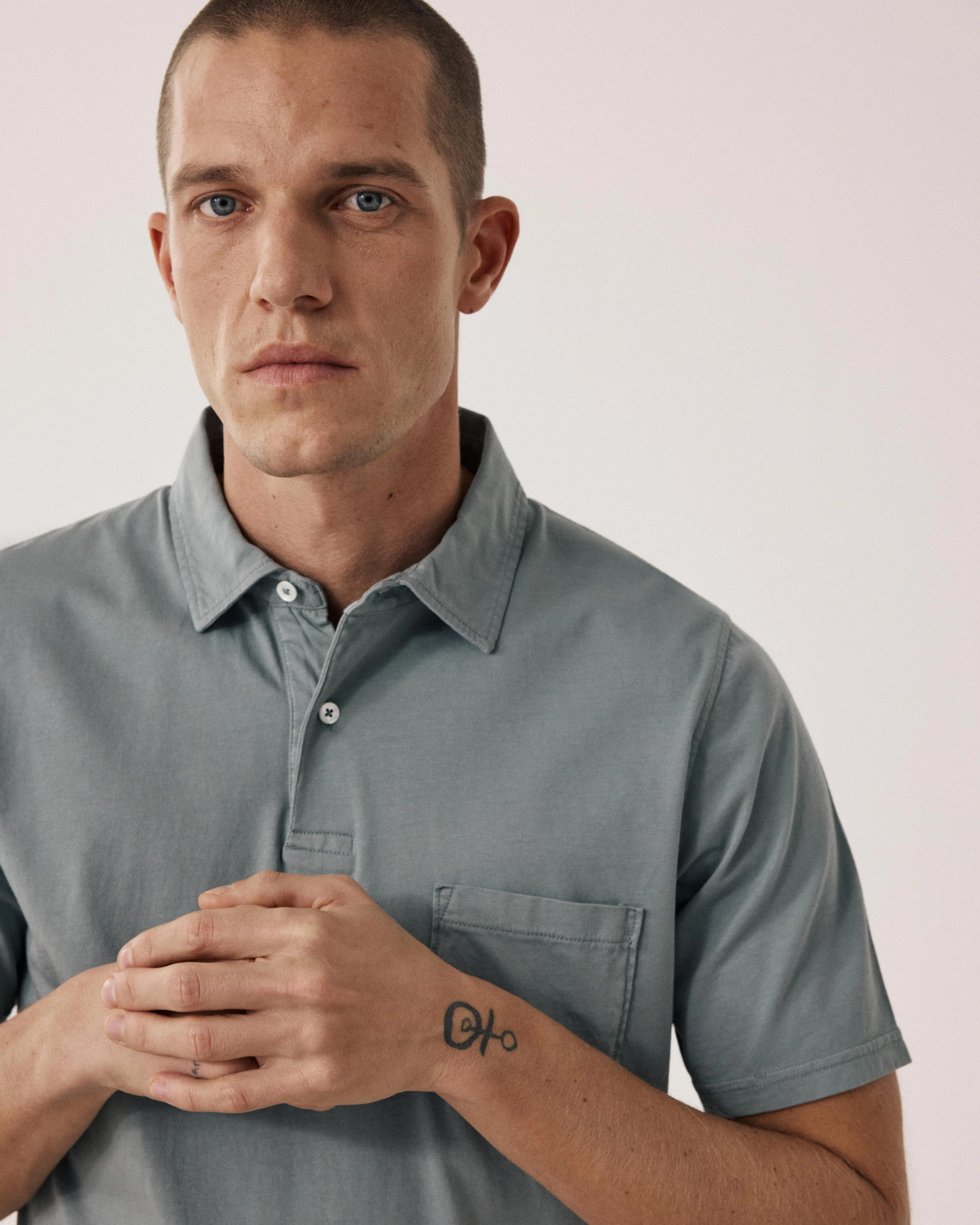 Polo Homme en Jersey de Coton Vert Militaire sold by Hartford product image thumbnail 3