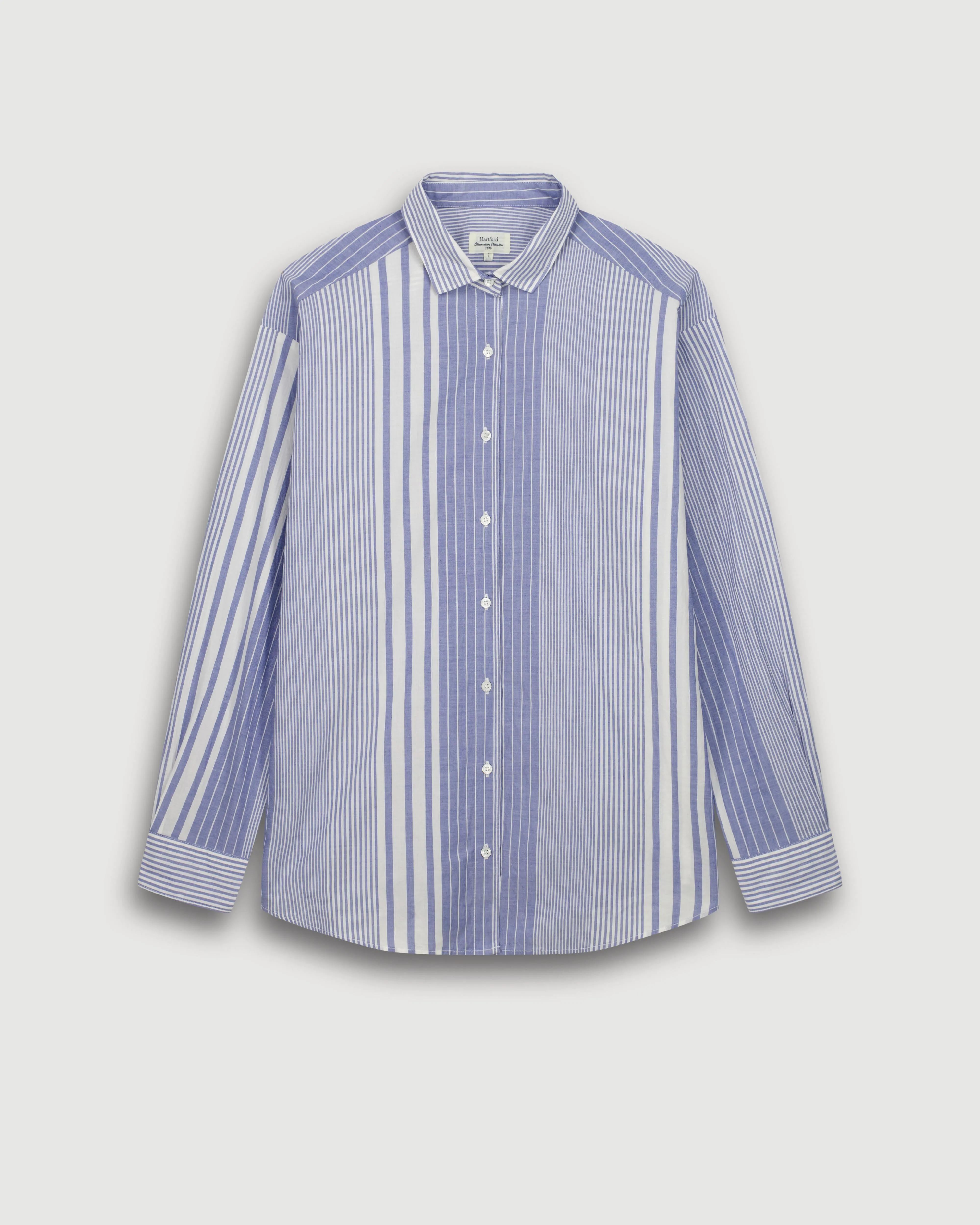 Chemise Femme en Coton Blanc & Bleu Charlot sold by Hartford product image thumbnail 3