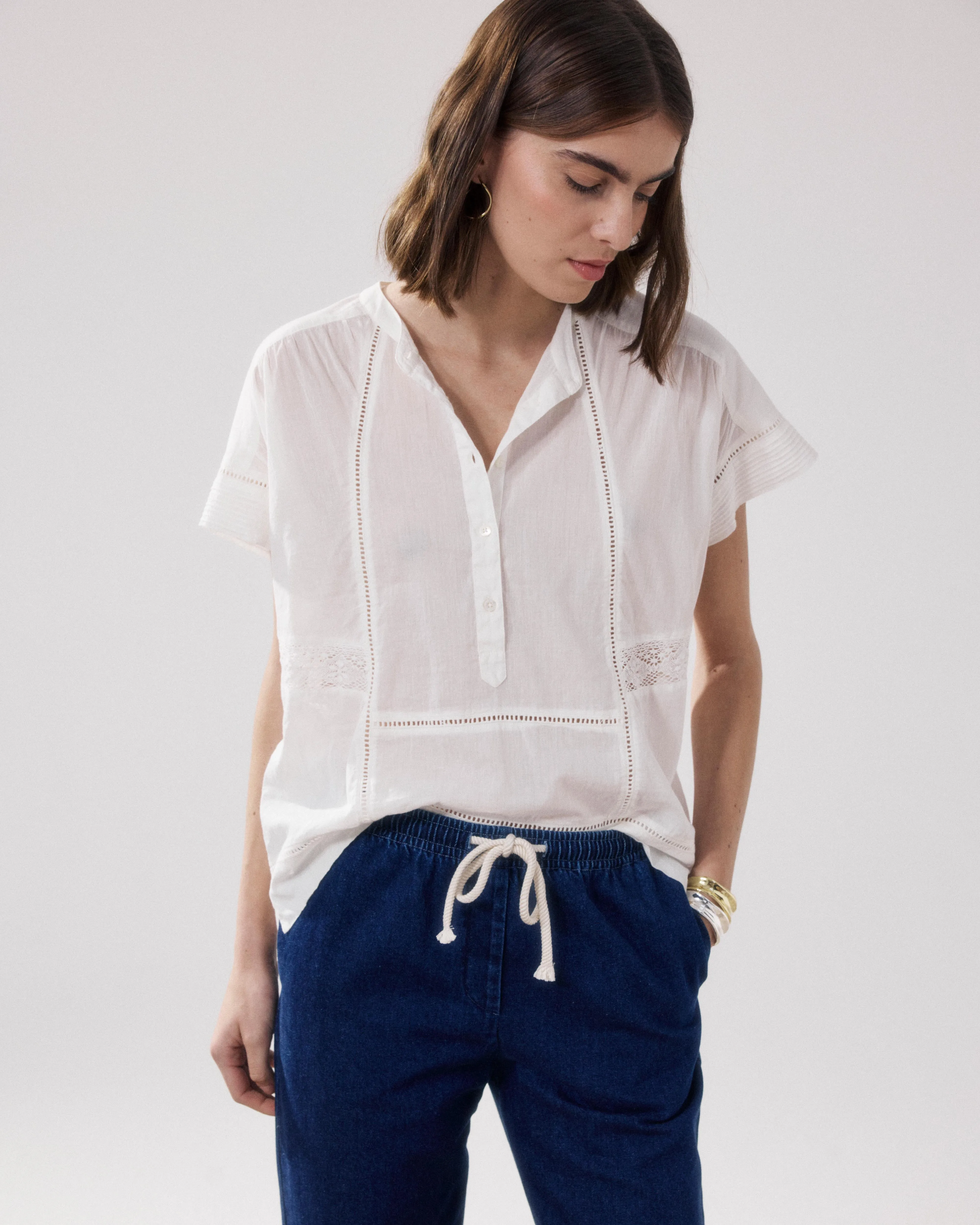Blouse Femme en Voile De Coton Ecru Cady sold by Hartford product image thumbnail 5
