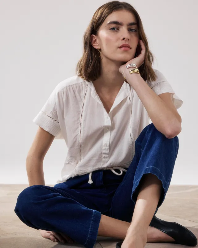 Blouse Femme en Voile De Coton Ecru Cady sold by Hartford