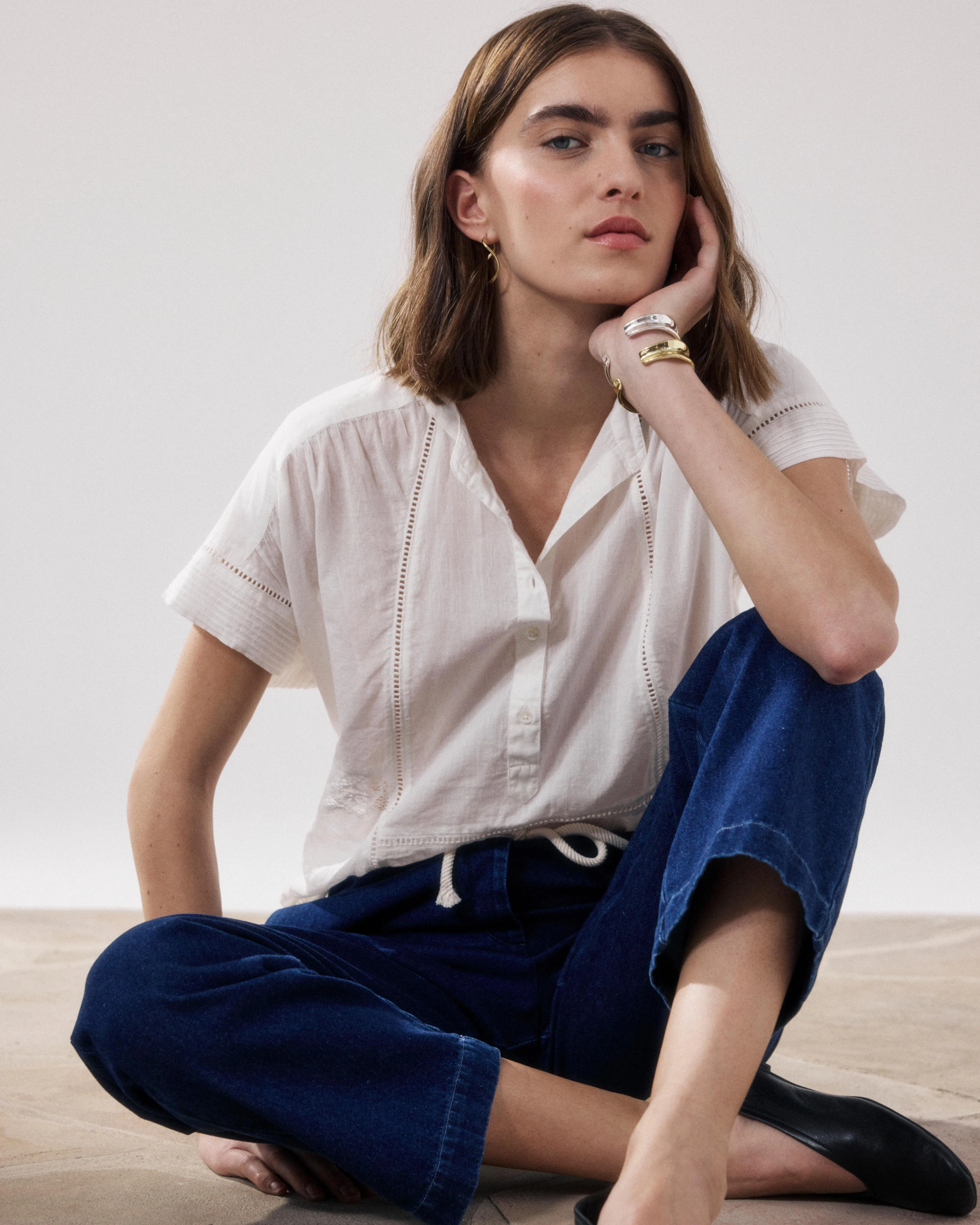 Blouse Femme en Voile De Coton Ecru Cady sold by Hartford