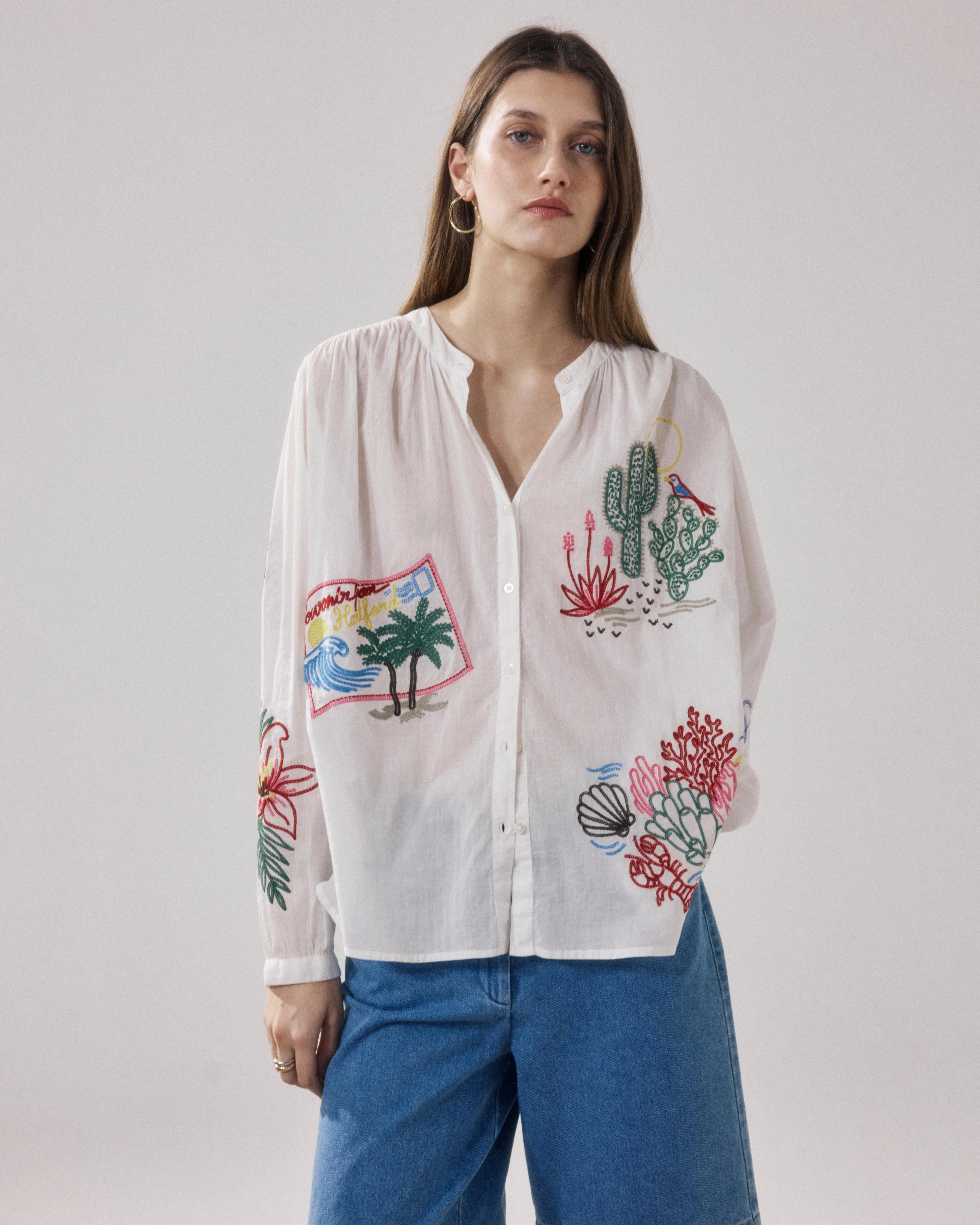 Chemise Femme en Voile De Coton Ecru Cielo sold by Hartford product image thumbnail 2