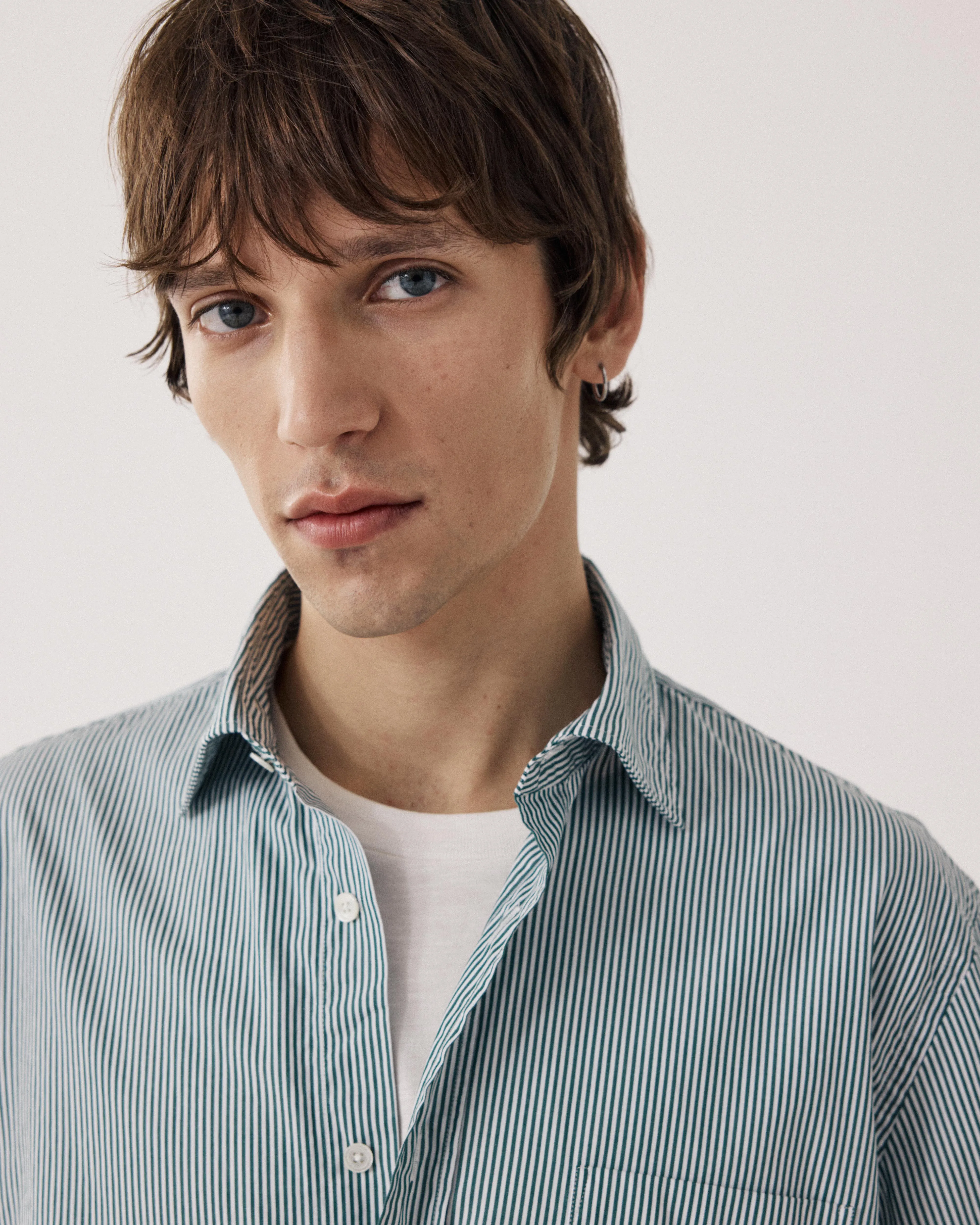 Chemise Homme en Popeline Vert & Blanc Paul sold by Hartford product image thumbnail 3