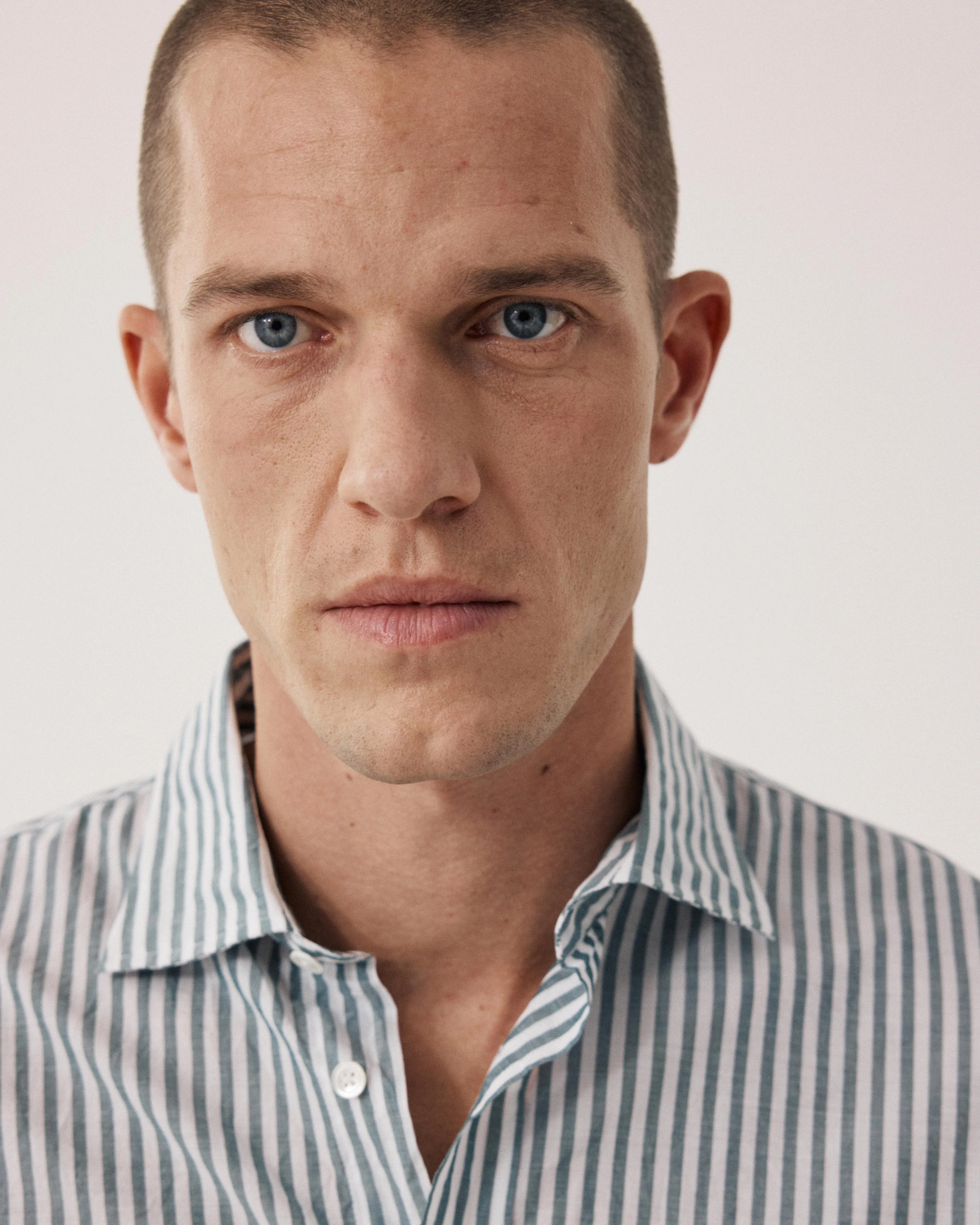 Chemise Homme en Fil-à-fil Rayé Vert & Blanc Paul sold by Hartford product image thumbnail 4