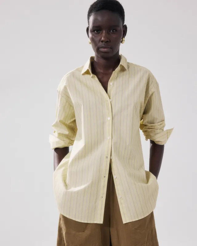 Chemise Femme en Popeline Jaune & Marron Charlot made by Hartford