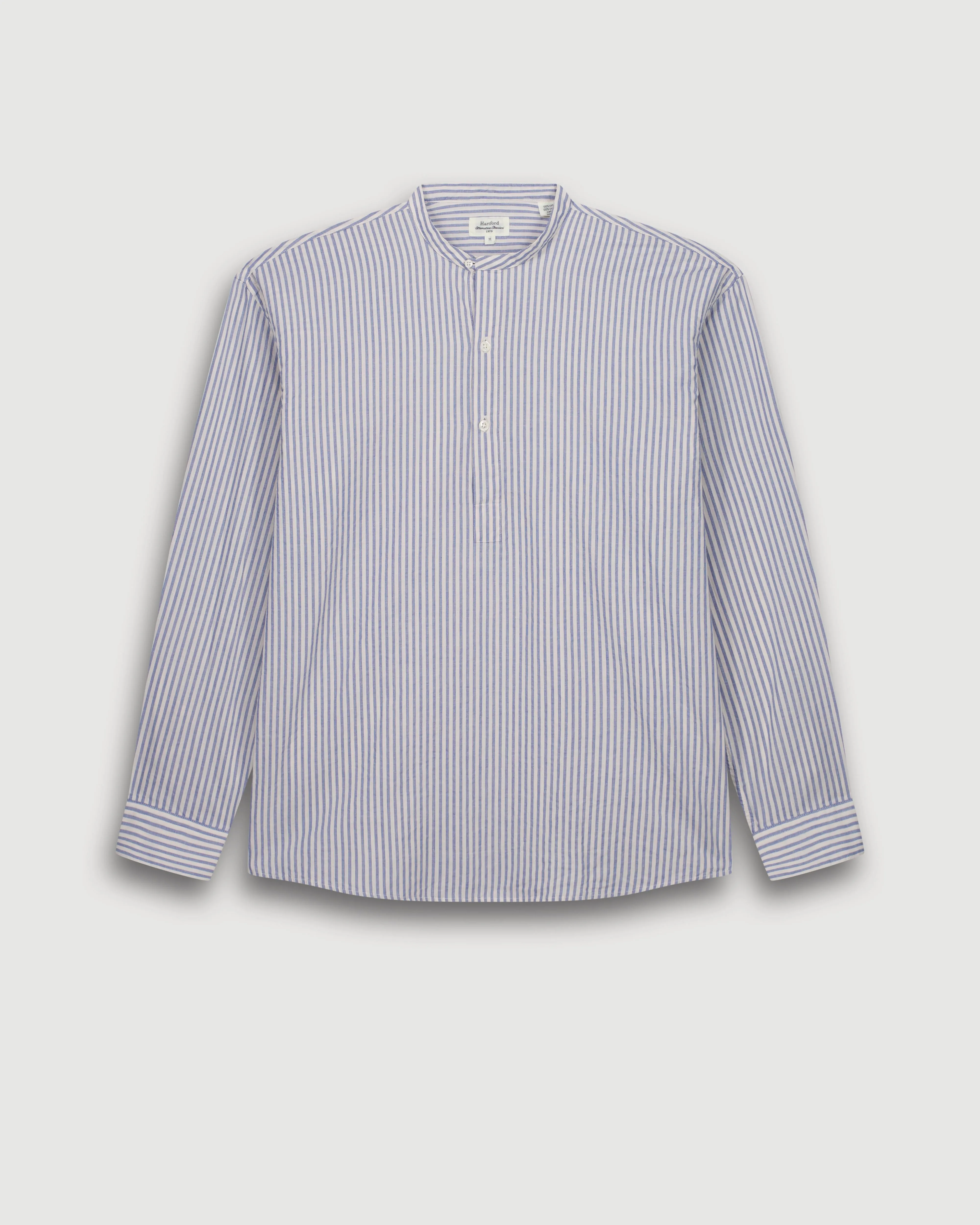 Chemise Homme en Dobby Bleu & Ecru Faldo sold by Hartford product image thumbnail 3